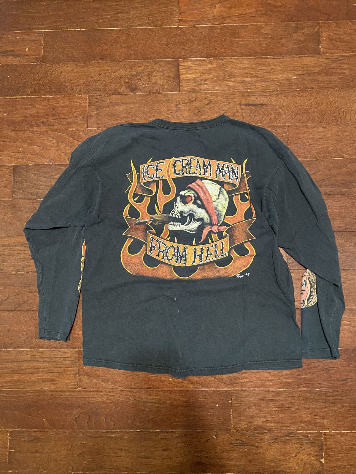 Vintage Vintage 90s Biker Shirt "Ice Cream Man From Hell" XL Size US XL / EU 56 / 4 - 2 Thumbnail