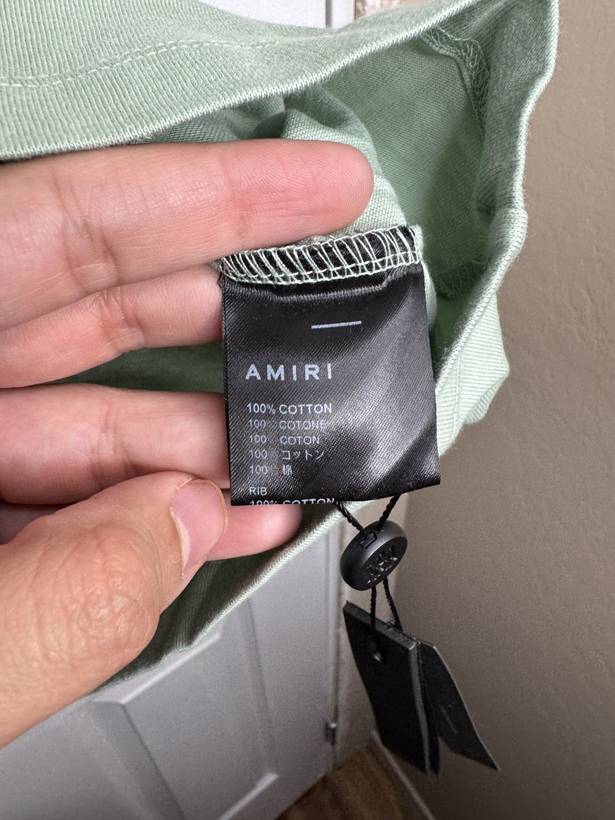 Amiri Amiri staggered logo tee green Size US L / EU 52-54 / 3 - 5 Thumbnail