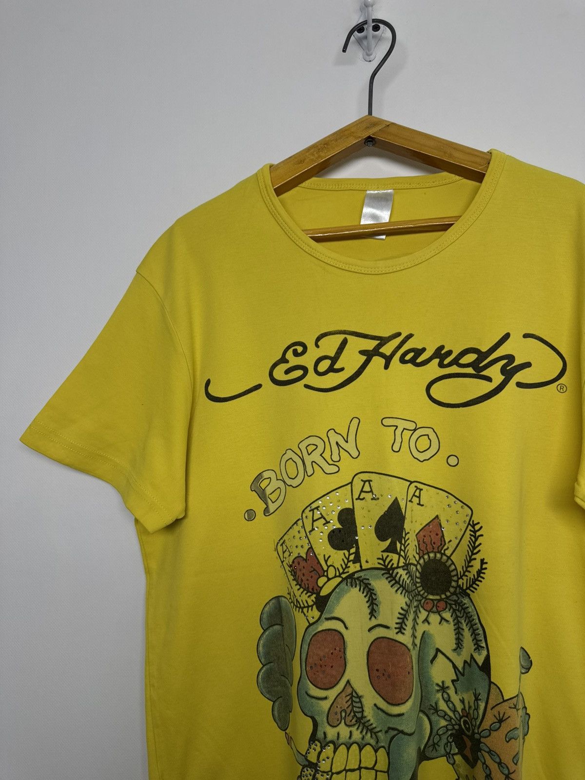 Ed Hardy Vintage Y2K Ed Hardy Skull Born To Raised Hell T Shirt Size US M / EU 48-50 / 2 - 8 Thumbnail