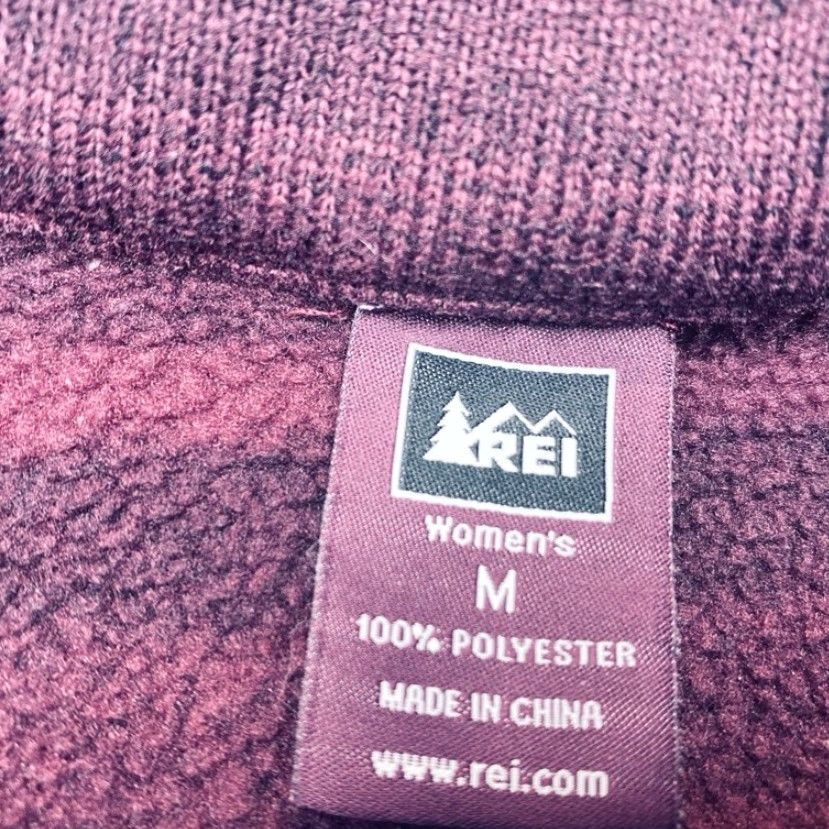 Vintage REI Half Zip Sweater Women's Medium Purple Striped Pullover Front Pockets 8432 Size M / US 6-8 / IT 42-44 - 7 Thumbnail