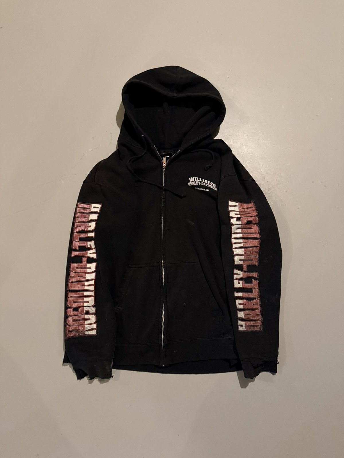Harley Davidson Vintage 90s Harley Davidson Zip Up Hoodie With Sleeve Hits Size US XL / EU 56 / 4 - 5 Thumbnail