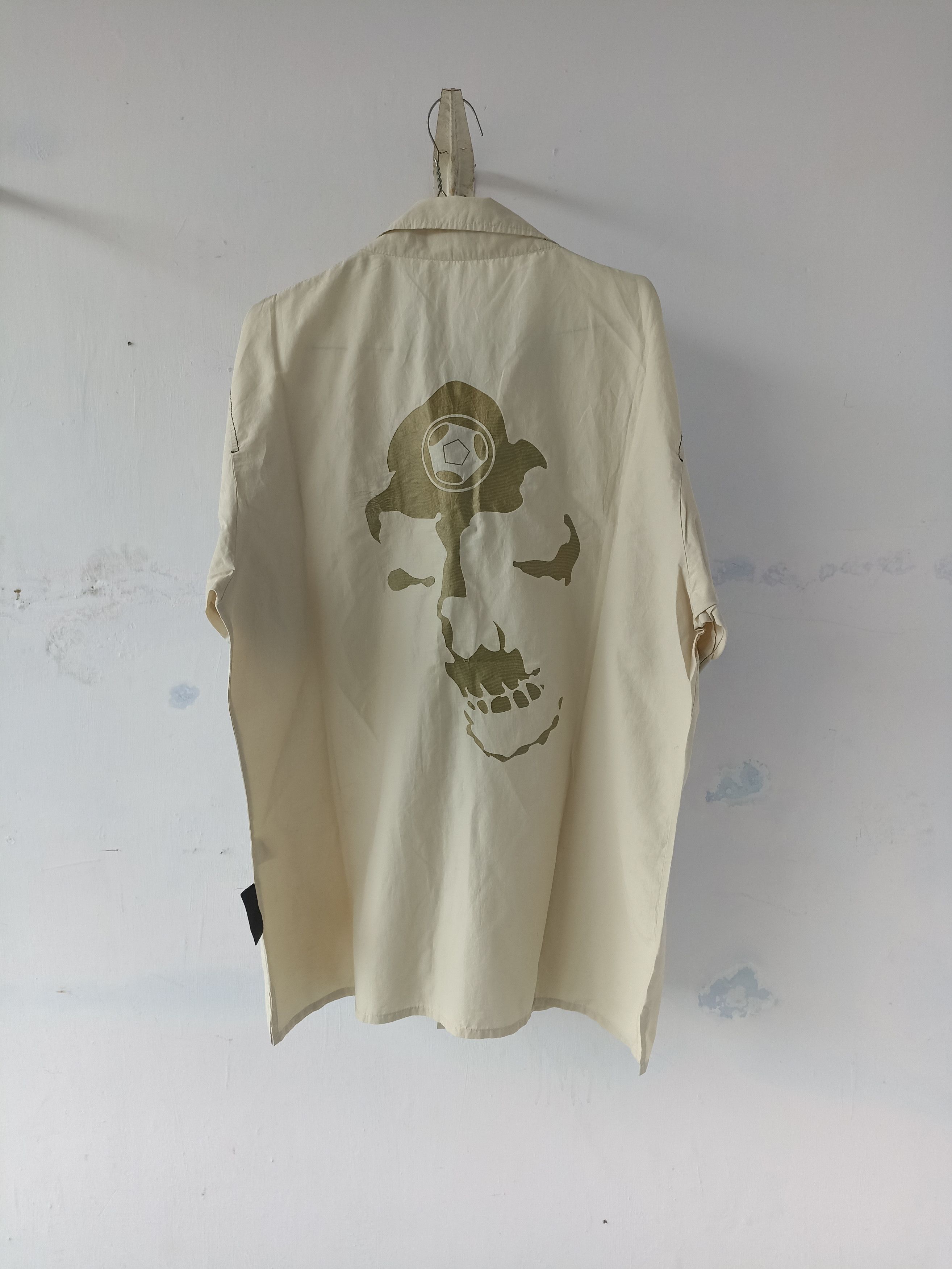 image of Vintage Sabotage Big Logo By Sabotage Button Ups in Cream, Men's (Size Large)