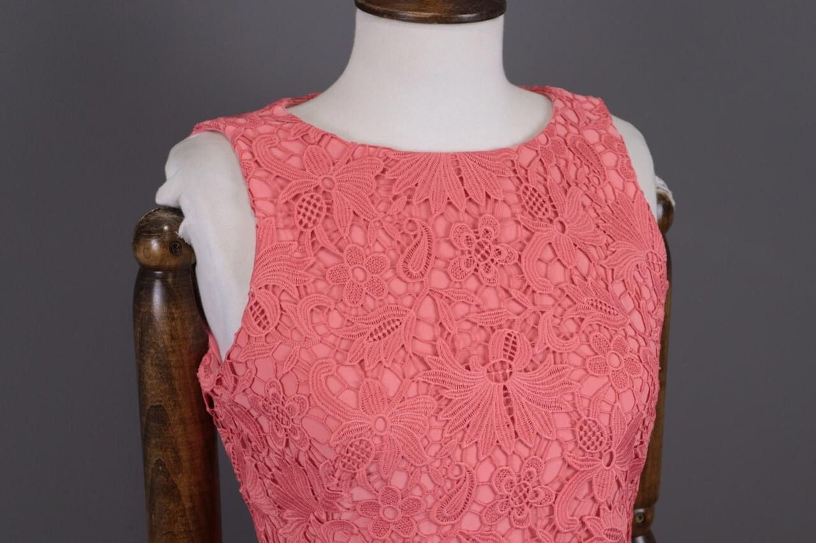 Lauren Ralph Lauren Lauren Ralph Lauren Pink Mesh Floral A-Line Dress Size 6 Size M / US 6-8 / IT 42-44 - 6 Thumbnail