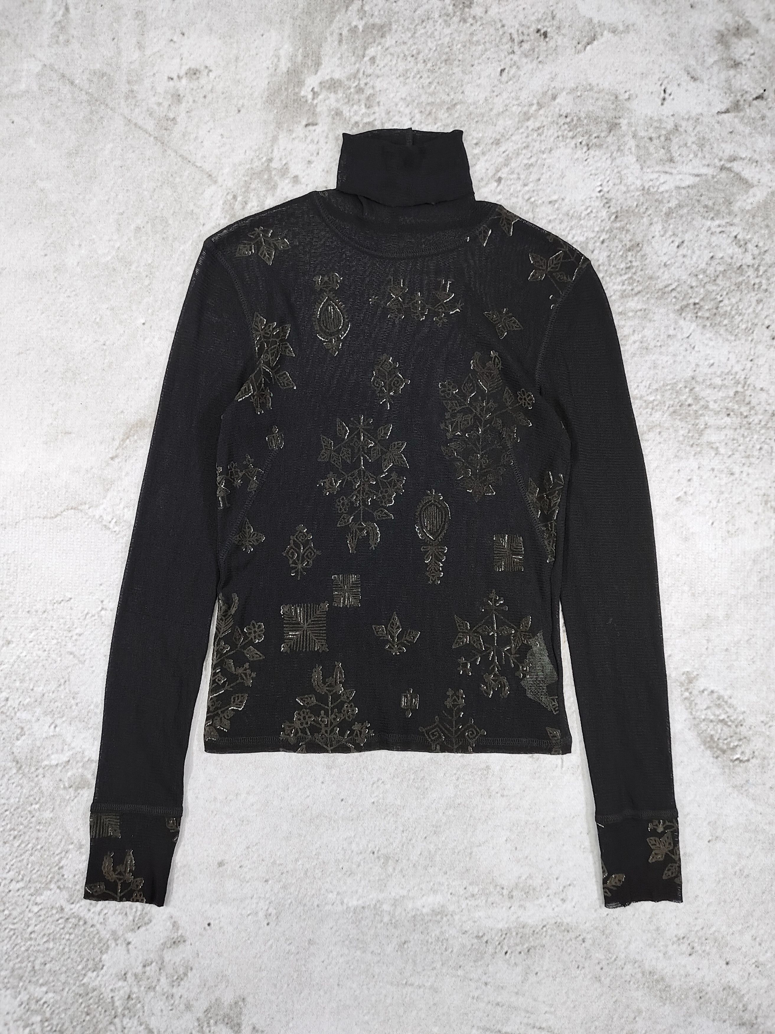 Japanese Brand Cosa-Nostra🇯🇵Sheer Stretch Mesh Print Gothic Top Size M / US 6-8 / IT 42-44 - 5 Thumbnail