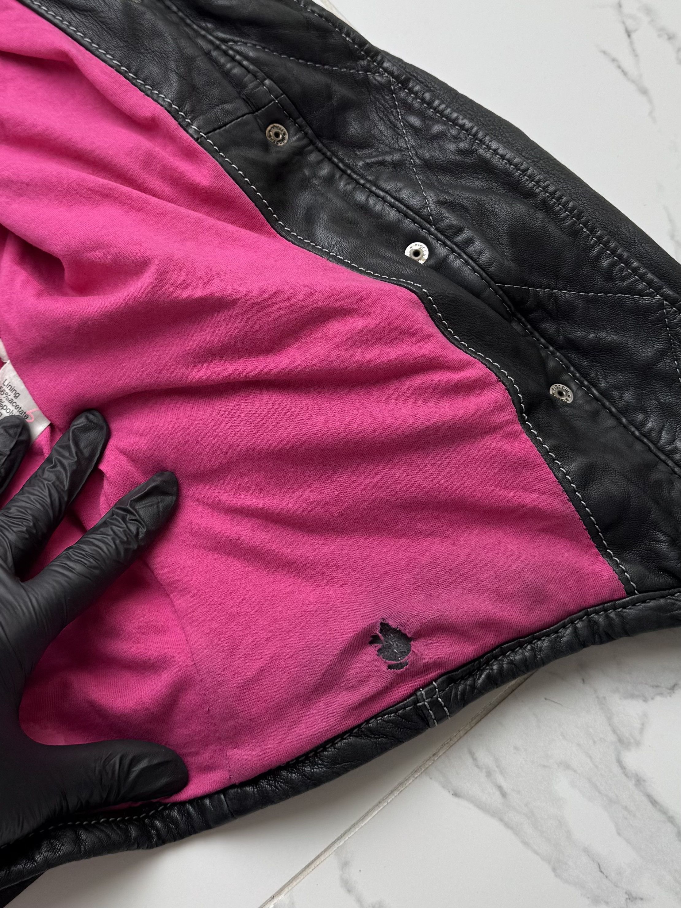 Genuine Leather Multi-Pocket Leather Cropped Jacket From 00s(V8) Size XS / US 0-2 / IT 36-38 - 10 Thumbnail