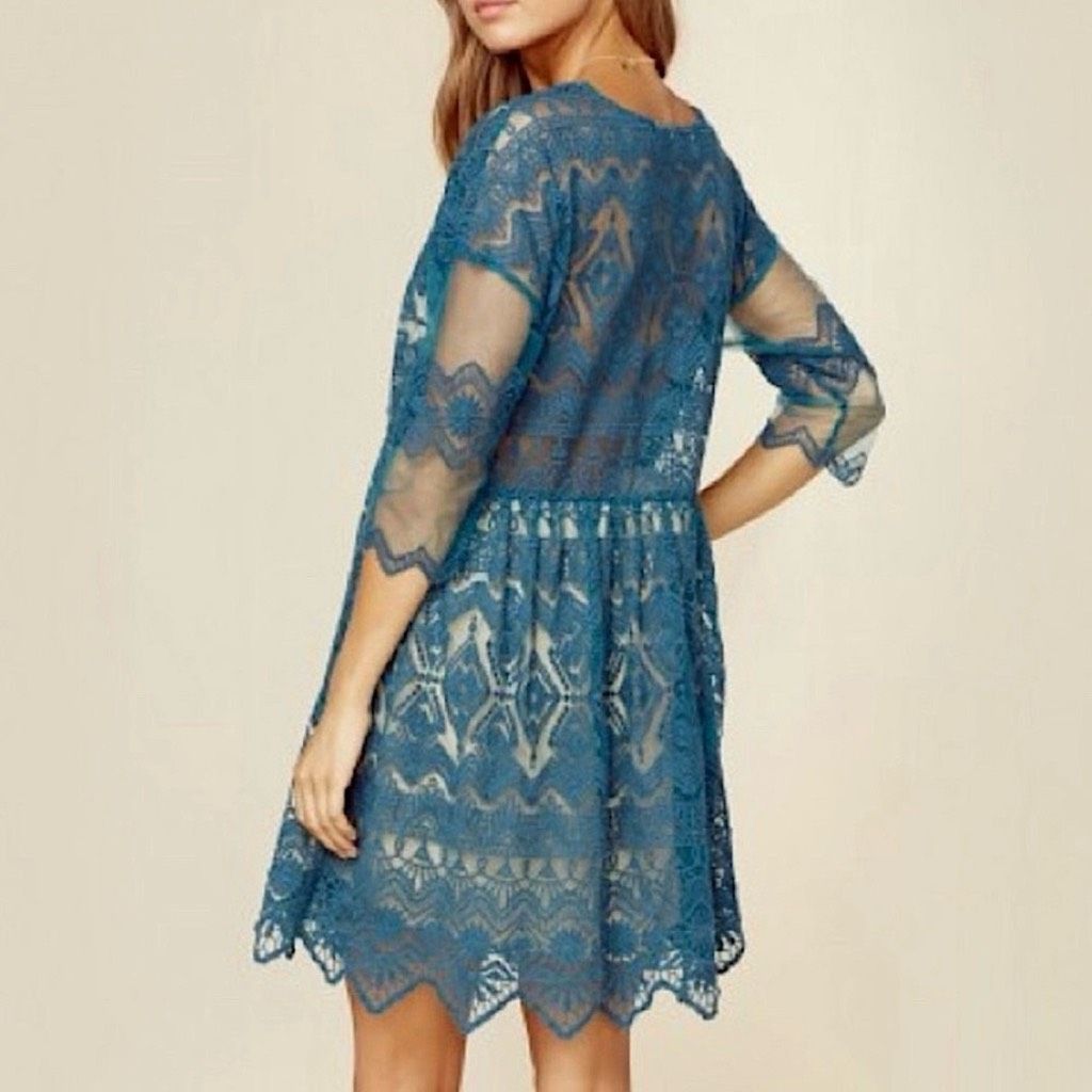Free People Jen's Pirate Booty x Free People Sagrada Romeo Lace Teal Min Size S / US 4 / IT 40 - 2 Thumbnail