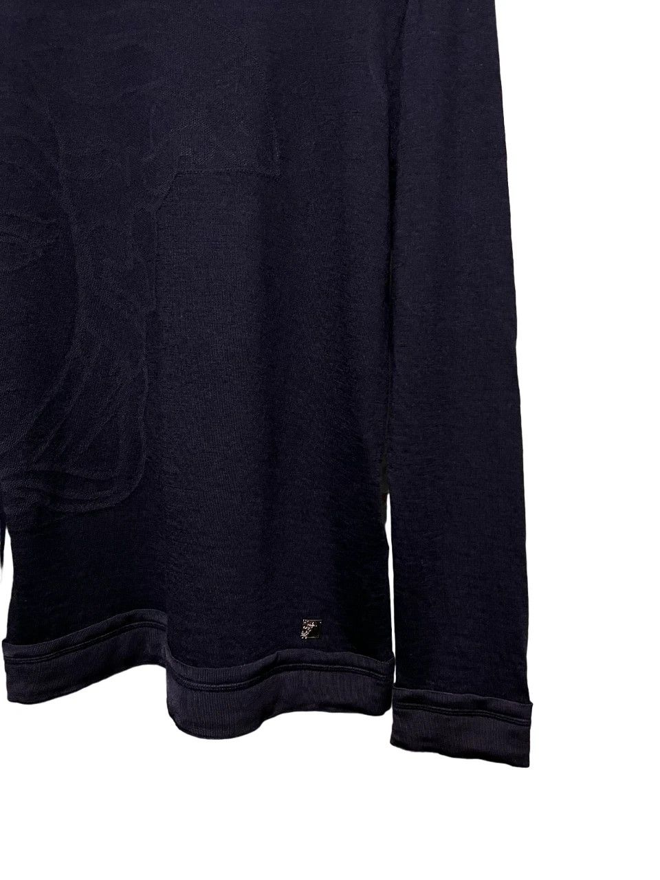 Versace VERSACE Collection Big Logo Sweatshirt Jumper Wool Navy Blue Size US M / EU 48-50 / 2 - 5 Thumbnail