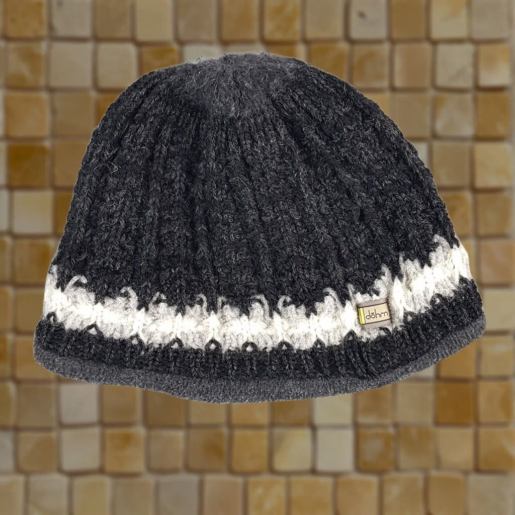 Vintage VINTAGE Dohm Beanie Hat One Size Wool Knit Winter Cap Gray 90s University Sports Toboggan Men Knit Beanie Size ONE SIZE - 1 Thumbnail