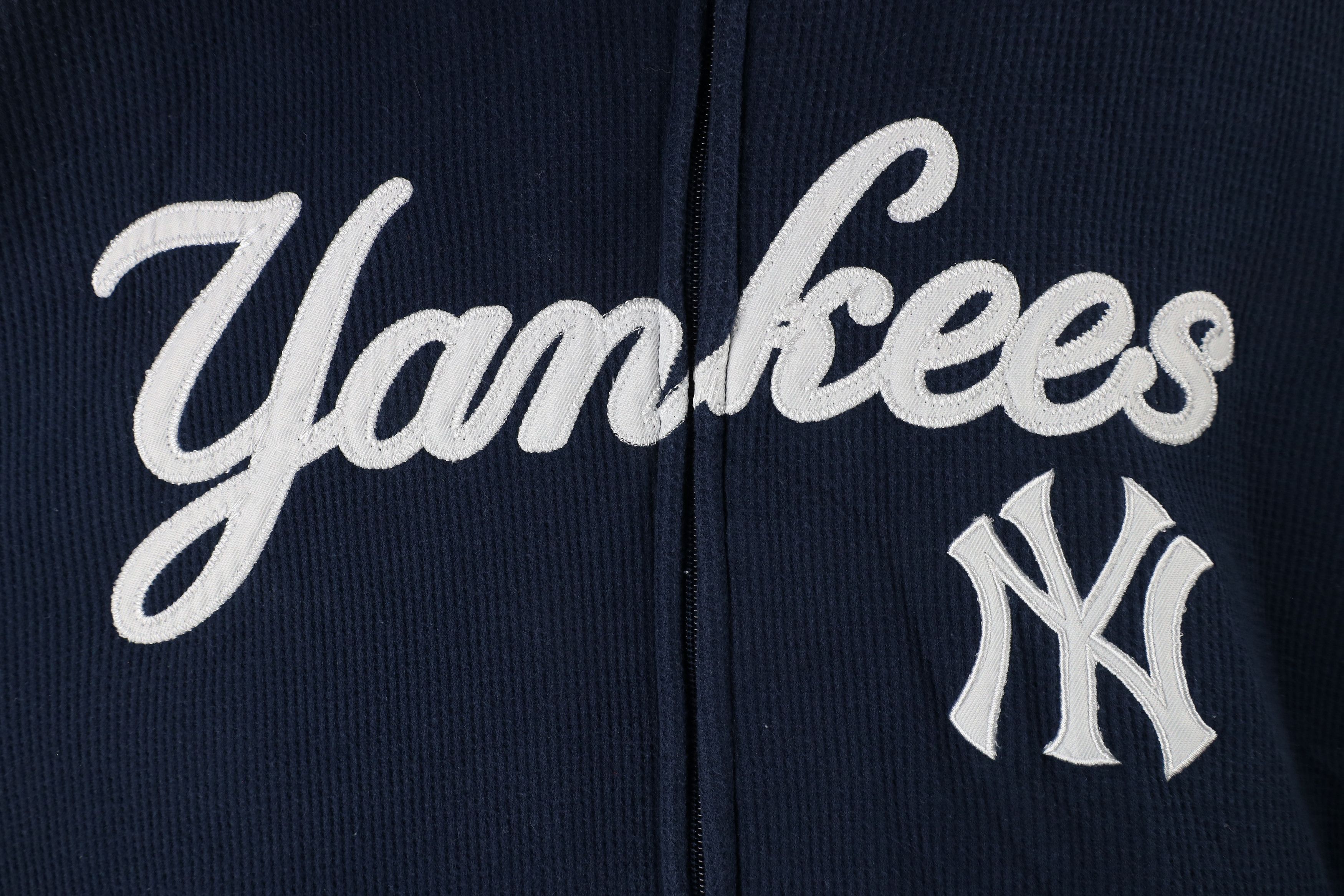 Vintage Vintage Knit Fleece Lined New York Yankees Full Zip Hoodie Size US XXL / EU 58 / 5 - 4 Thumbnail