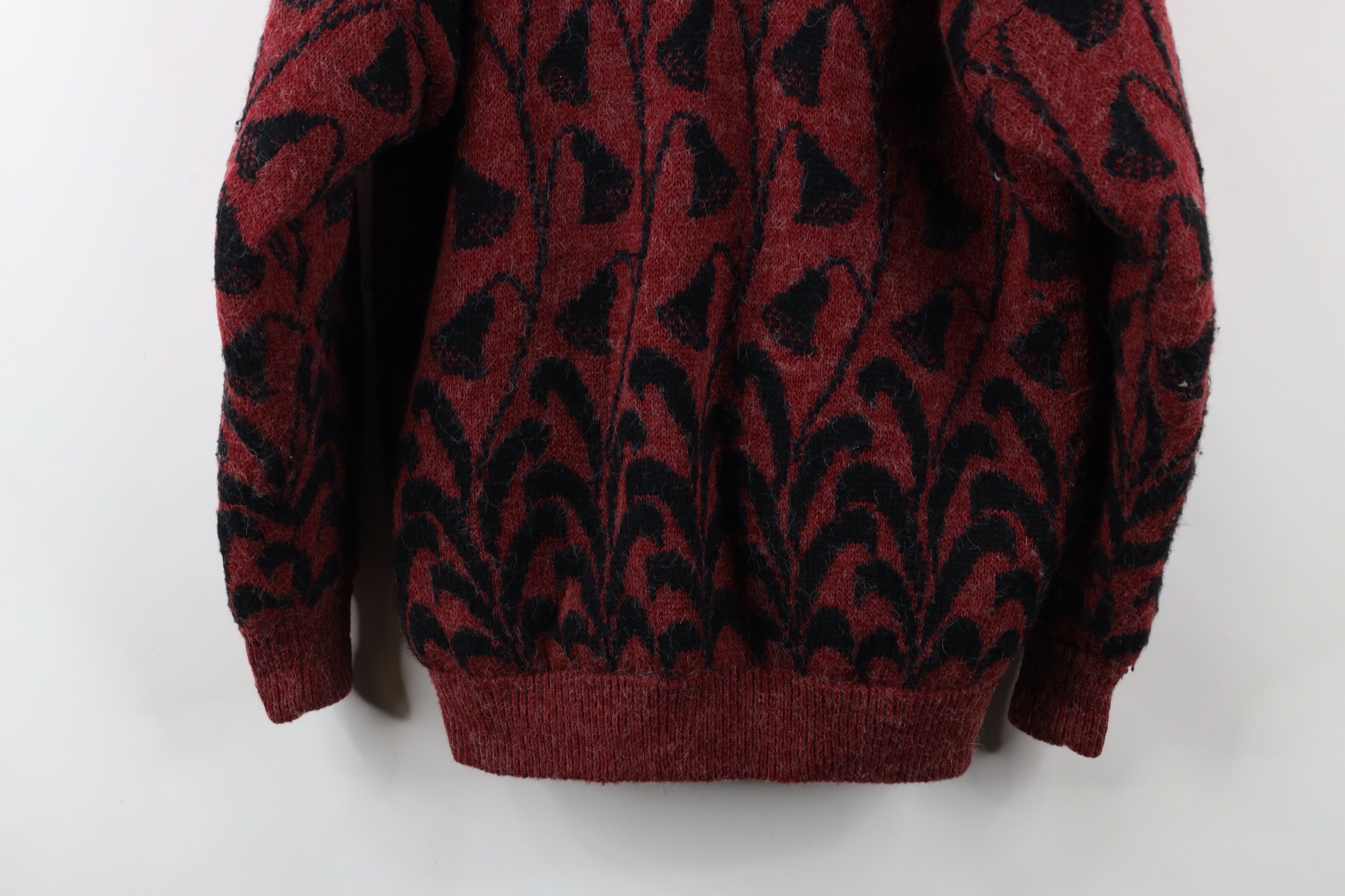 Vintage Vintage 90s Streetwear Wool Knit Flower Shawl Sweater Jacket Size L / US 10 / IT 46 - 15 Thumbnail