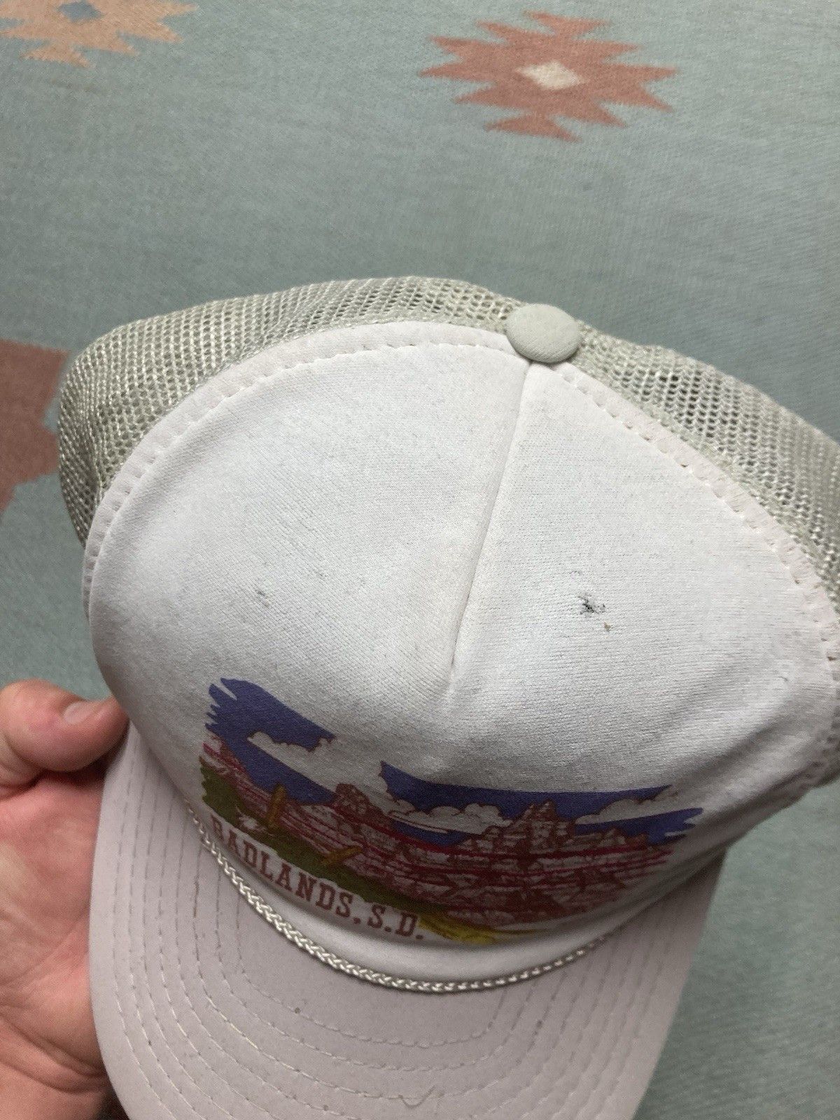 Vintage Vintage trucker hat badlands South Dakota mountains nature Size ONE SIZE - 3 Thumbnail