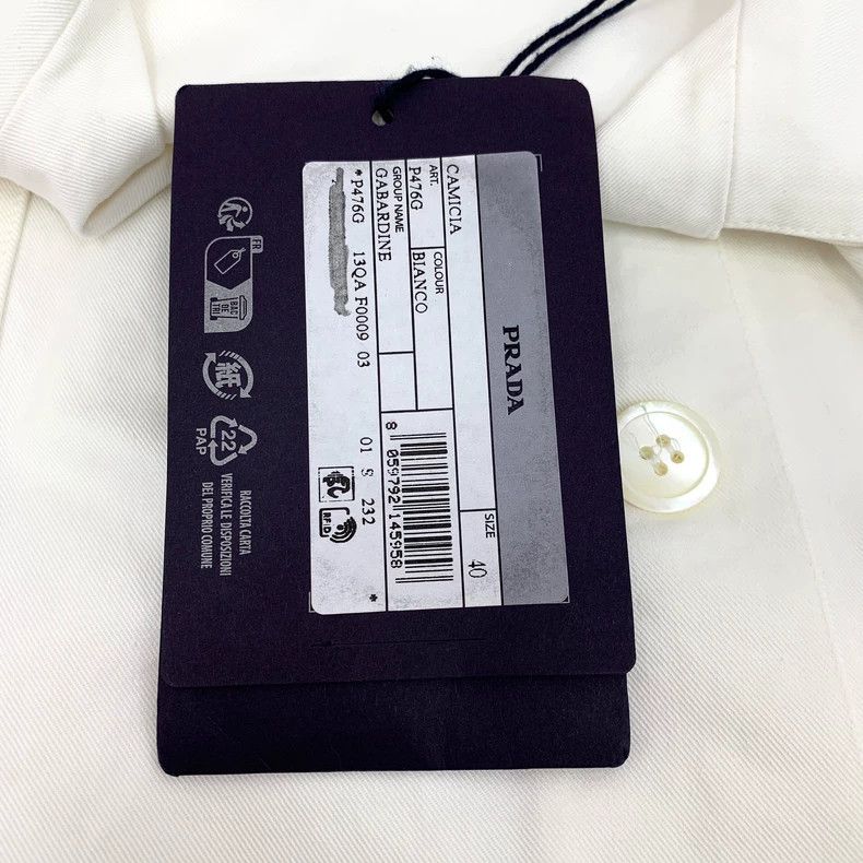 Prada Prada 23 white triangle label cotton lapel single-breasted Size US XXS / EU 40 - 7 Thumbnail