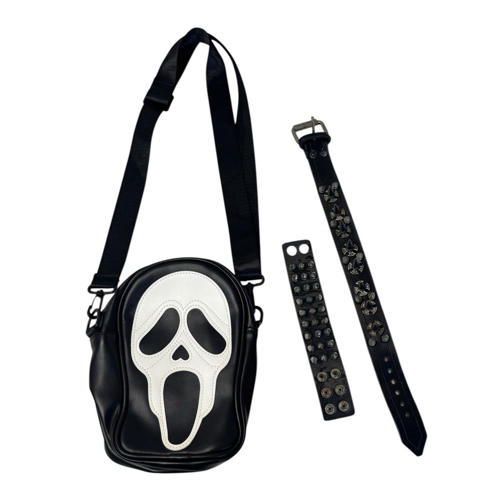 Other SCREAM Ghost Face Crossbody Purse Spiked Choker Bracelet Size ONE SIZE - 3 Thumbnail
