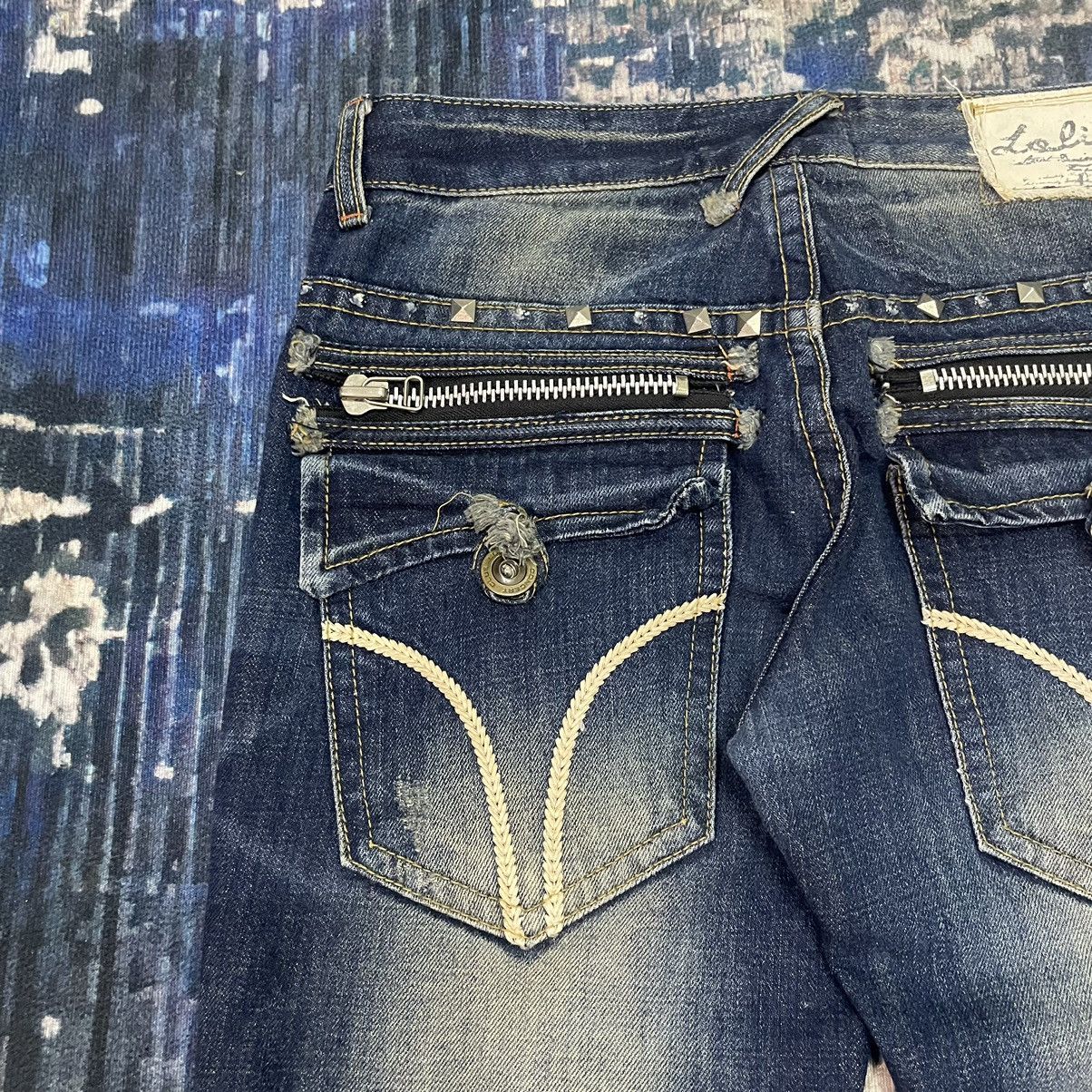 Hysteric Glamour 🇯🇵 LOLITA concert club catclaws distressed flare exotic denim Size 31" - 22 Thumbnail