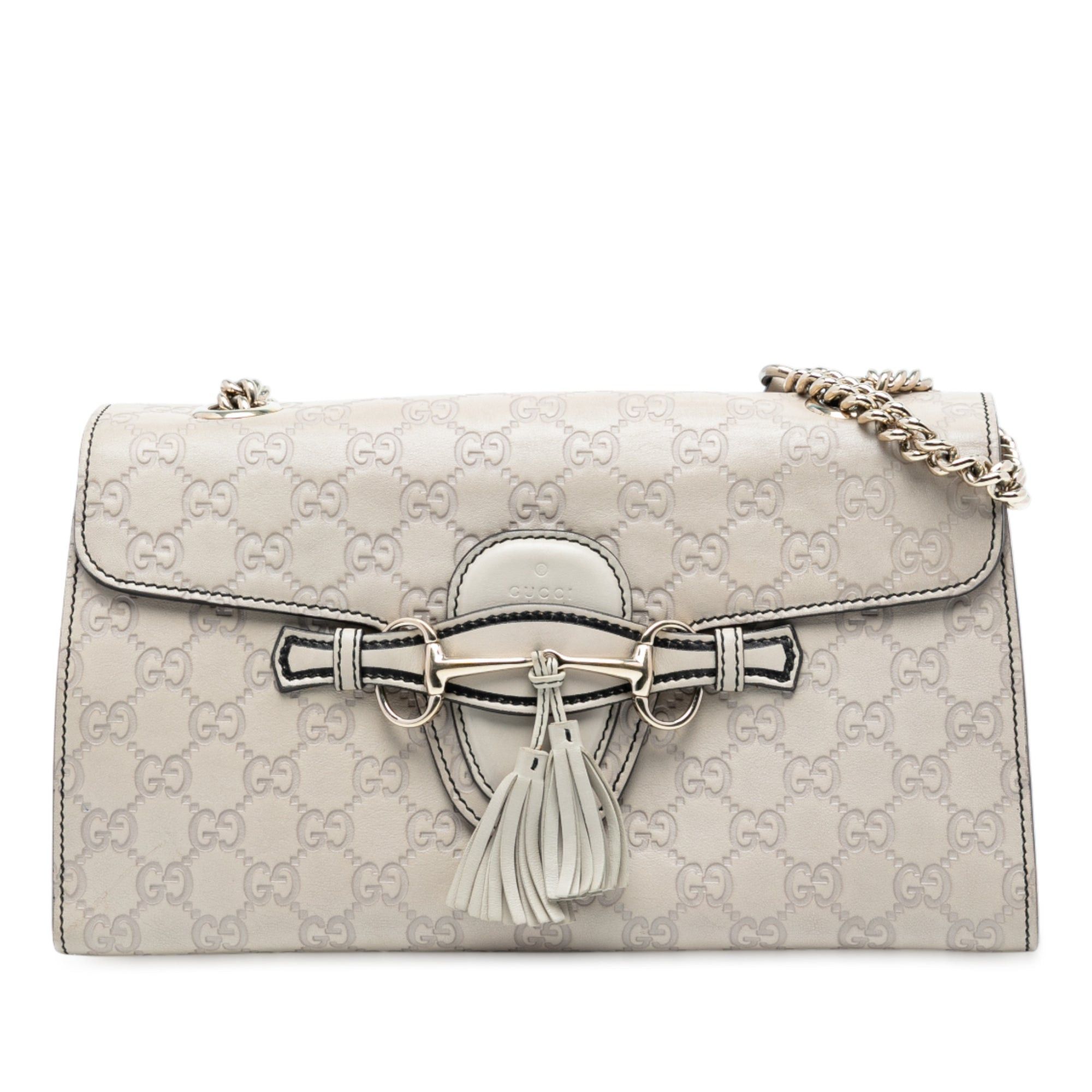 Medium Guccissima Emily Shoulder Bag in White, Women's