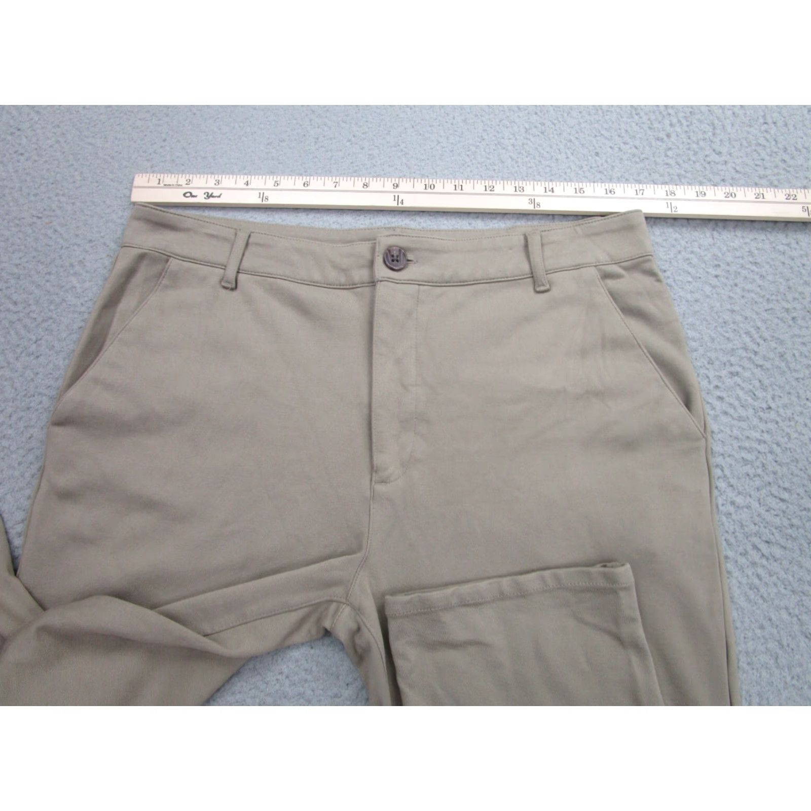 Vintage True Classic Pants Mens 33x32 Beige Slim Straight Chino Stretch Tech Size US 33 - 3 Thumbnail