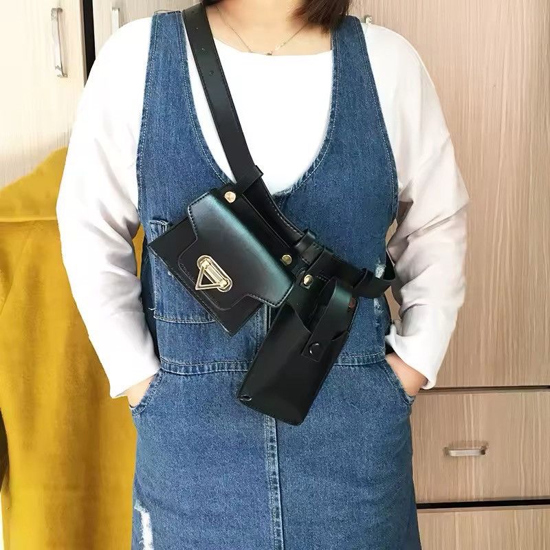 Japanese Brand × Vintage waist bag for women punk style 2-piece chest bag Size ONE SIZE - 1 Thumbnail