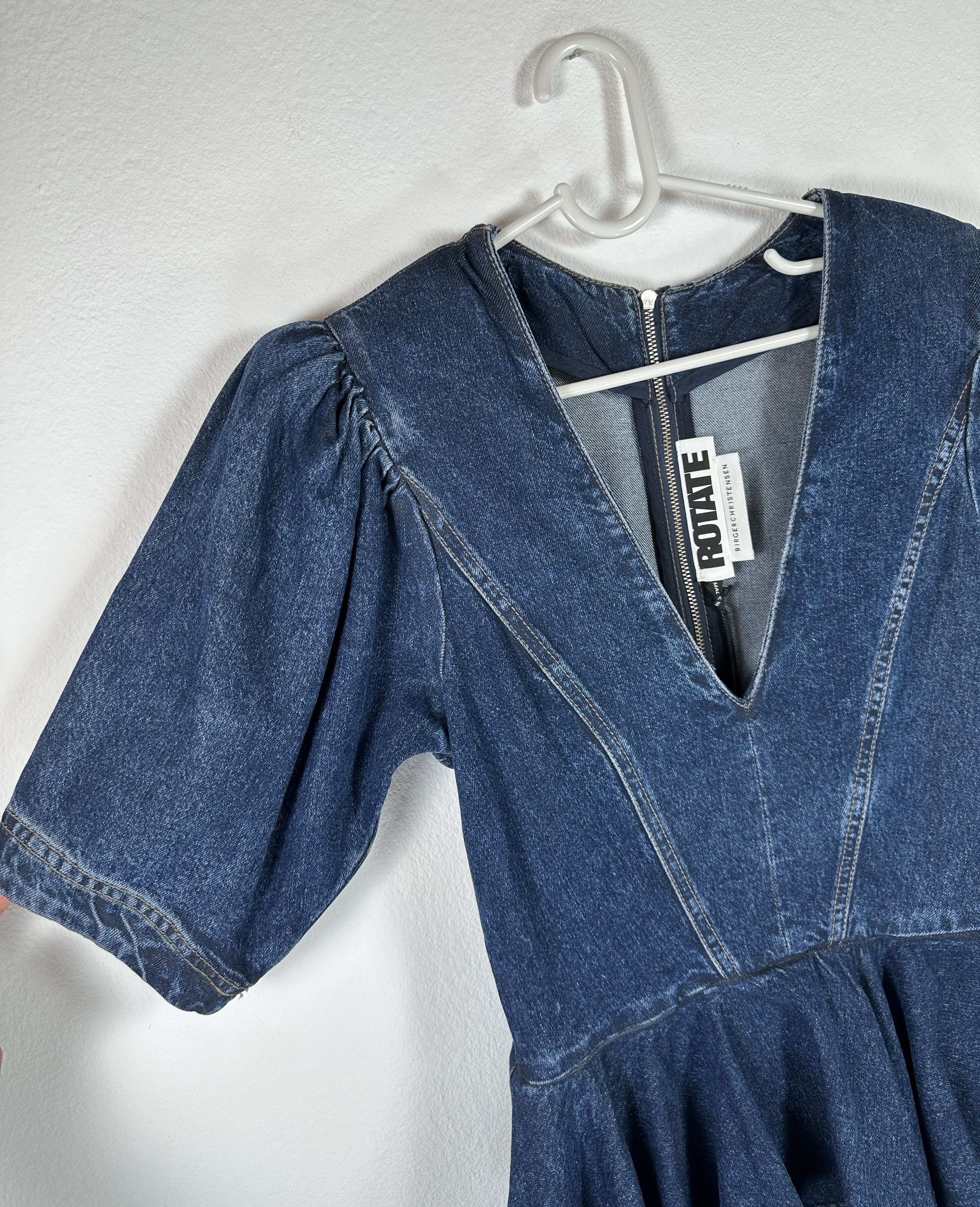 ROTATE Mindy Denim Peplum Mini Blue Dress Size XS / US 0-2 / IT 36-38 - 4 Thumbnail