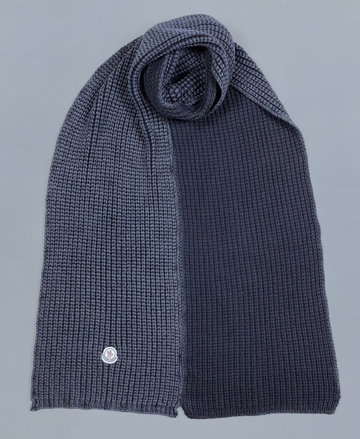 Moncler Moncler 100% Wool Double Side Cable Knit Logo Scarf Neckwear Size ONE SIZE - 4 Thumbnail