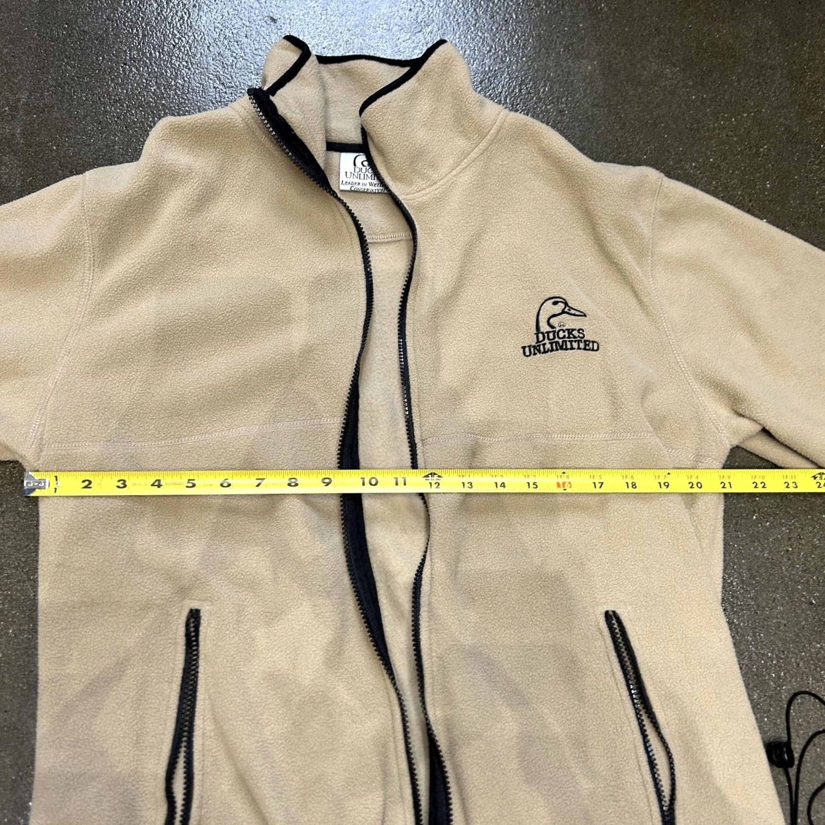 Vintage Ducks Unlimited Jacket Mens XL Tan Fleece Full Zip Mock Neck Hunting Outdoor Size US XL / EU 56 / 4 - 4 Thumbnail
