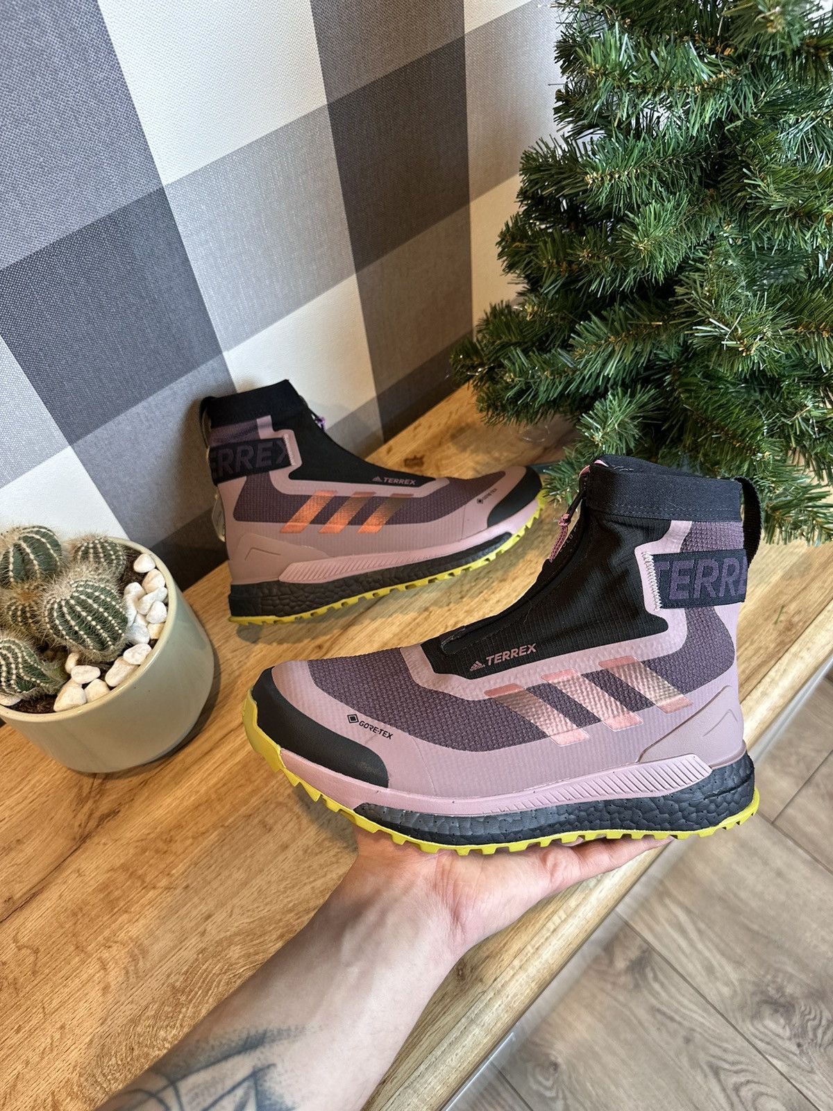image of Adidas Terrex Free Hiker Gore-Tex Shoes in Purple, Women's (Size 6.5)