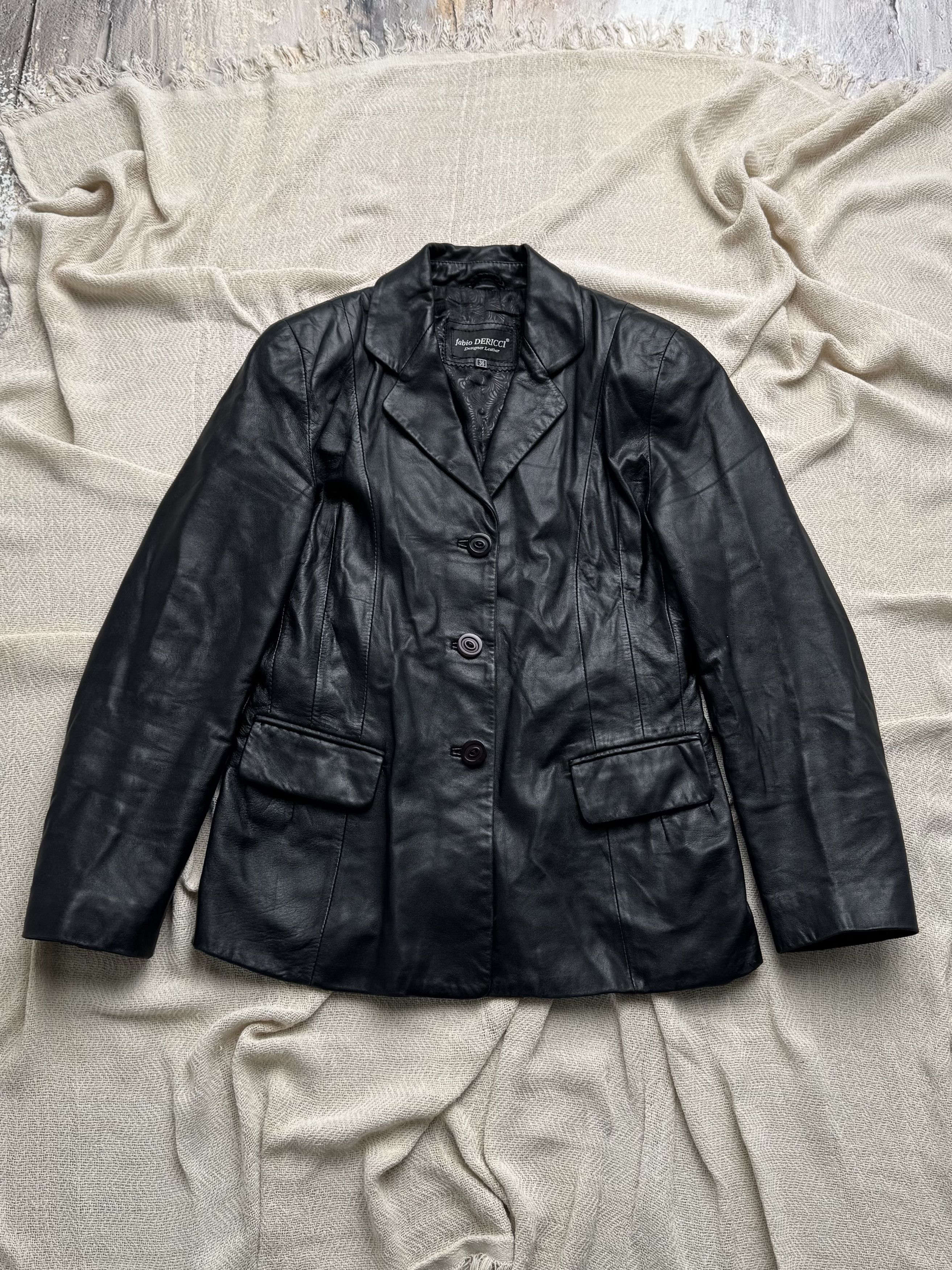 Vintage Vintage Leather Blazer Jacket Button Front Tailored Classic Size M / US 6-8 / IT 42-44 - 1 Thumbnail