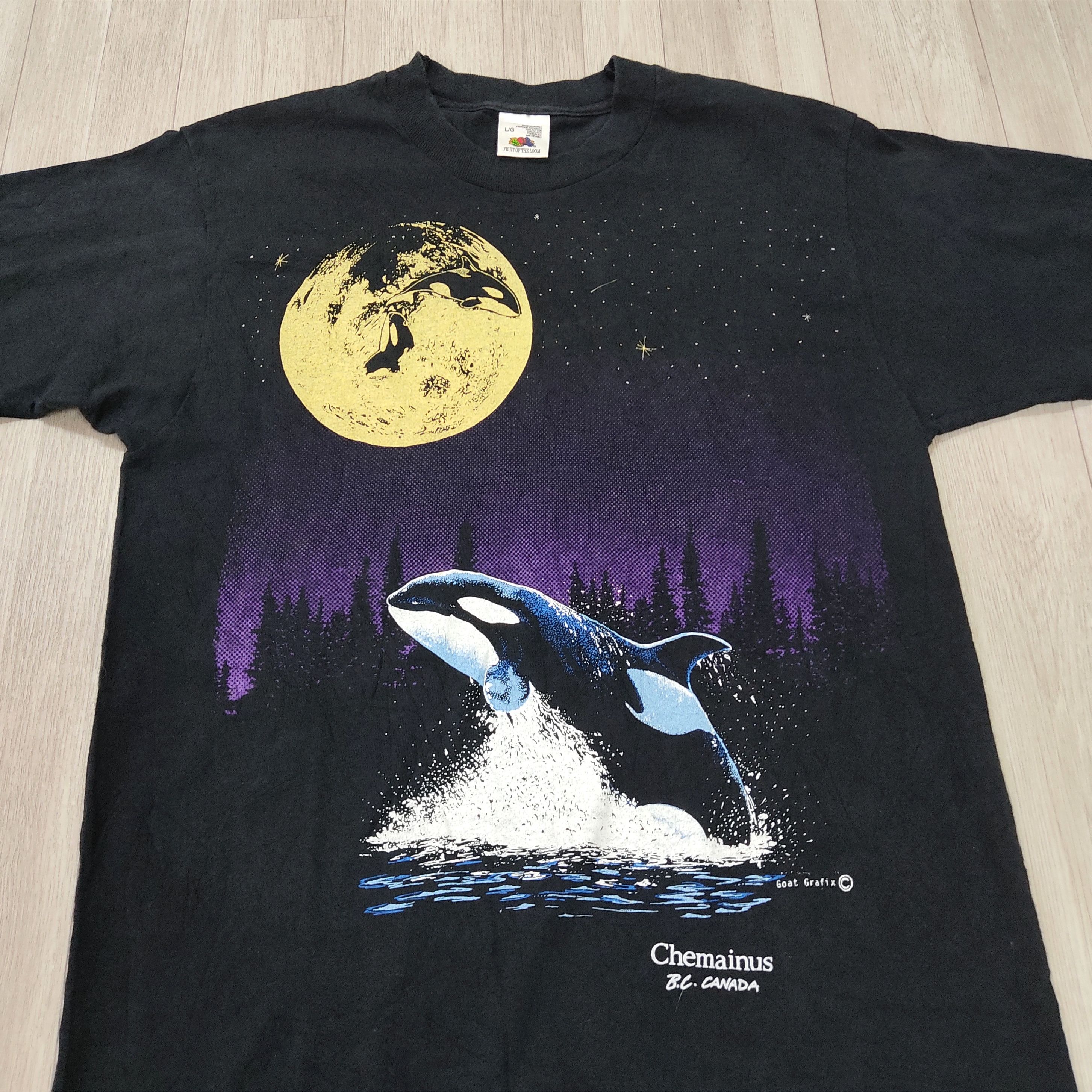 Fruit Of The Loom × Habitat Vintage 80s ORCA Chemainus B.C Canada T-shirt Size US L / EU 52-54 / 3 - 4 Thumbnail