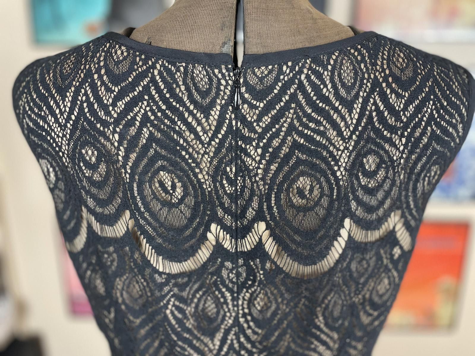 Designer Nanette Lepore Black Lace Overlay Sleeveless Dress Size (8) Size M / US 6-8 / IT 42-44 - 5 Thumbnail