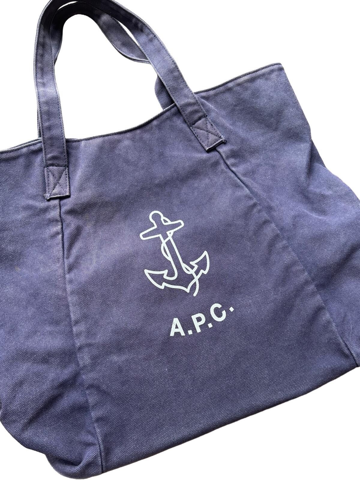 A.P.C. A.P.C. Anchor Logo Canvas Tote Bag Navy Size ONE SIZE - 2 Thumbnail