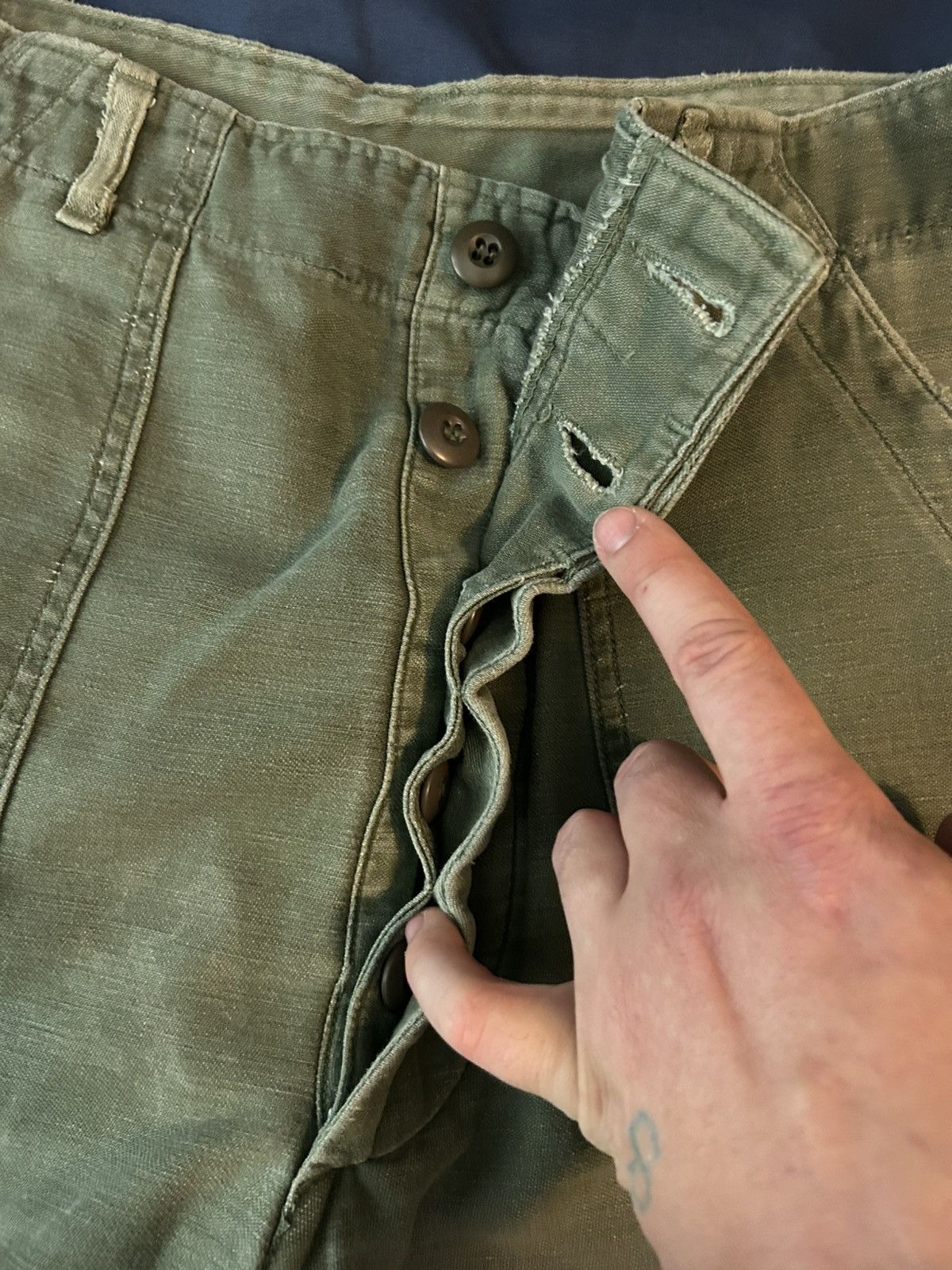 Vintage OG-107 GI x Military x Surplus x Sateen Trousers Size US 32 / EU 48 - 8 Thumbnail