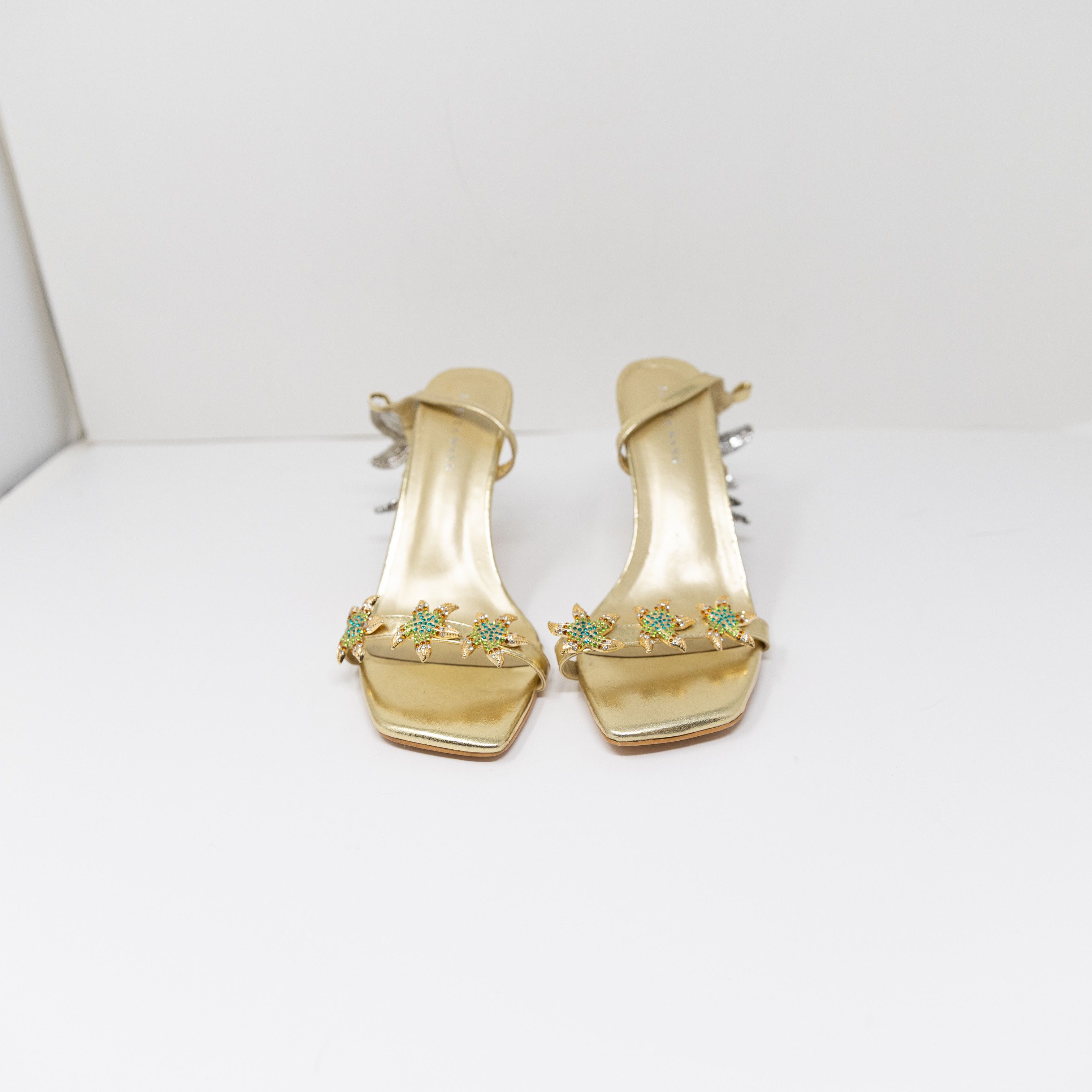 Azalea Wang Azalea Wang Syed Gold Metallic Rhinestone Size US 7 / IT 37 - 2 Thumbnail