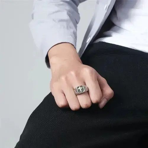 Jewelry × Vintage Retro Cross Ring Size ONE SIZE - 2 Thumbnail