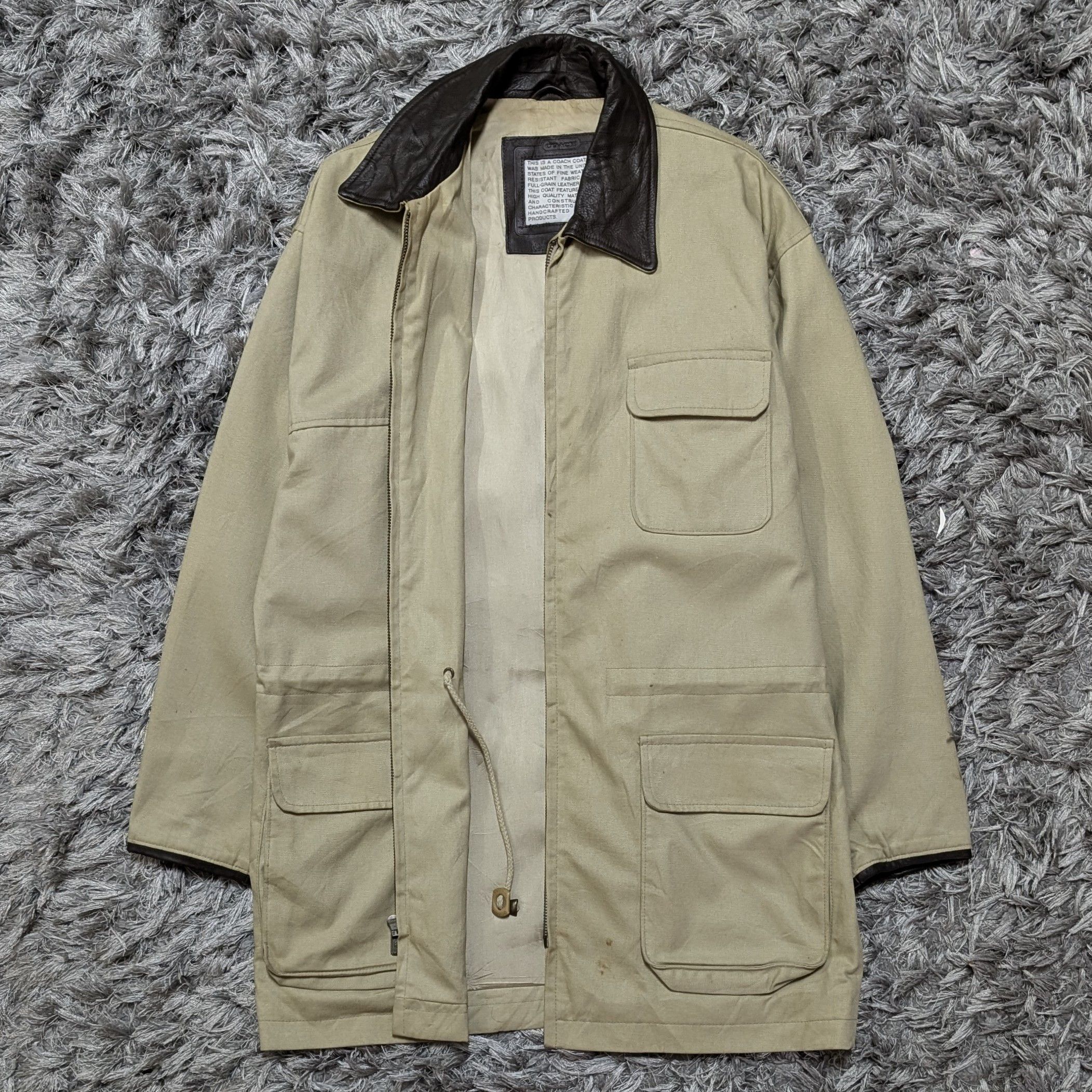 Coach Vintage Made In USA Coach Trim Leather Plain Zipper Jacket Size US S / EU 44-46 / 1 - 1 Thumbnail