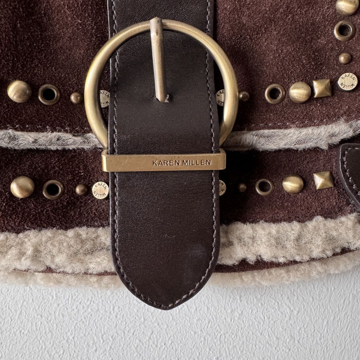 If Six Was Nine Vintage Shearling Biker Mini Bag Suede Japan Style Size ONE SIZE - 5 Thumbnail