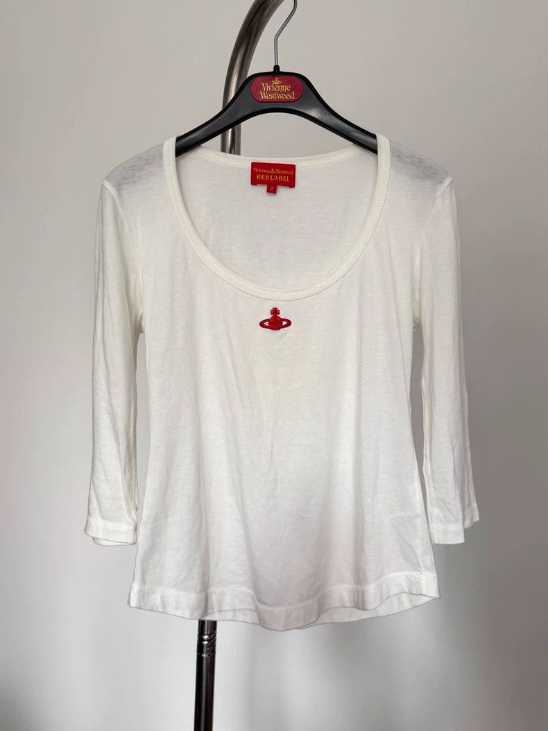 Vivienne Westwood Vivienne Westwood Embroidered low neck U top T-shirt with Size S / US 4 / IT 40 - 1 Thumbnail