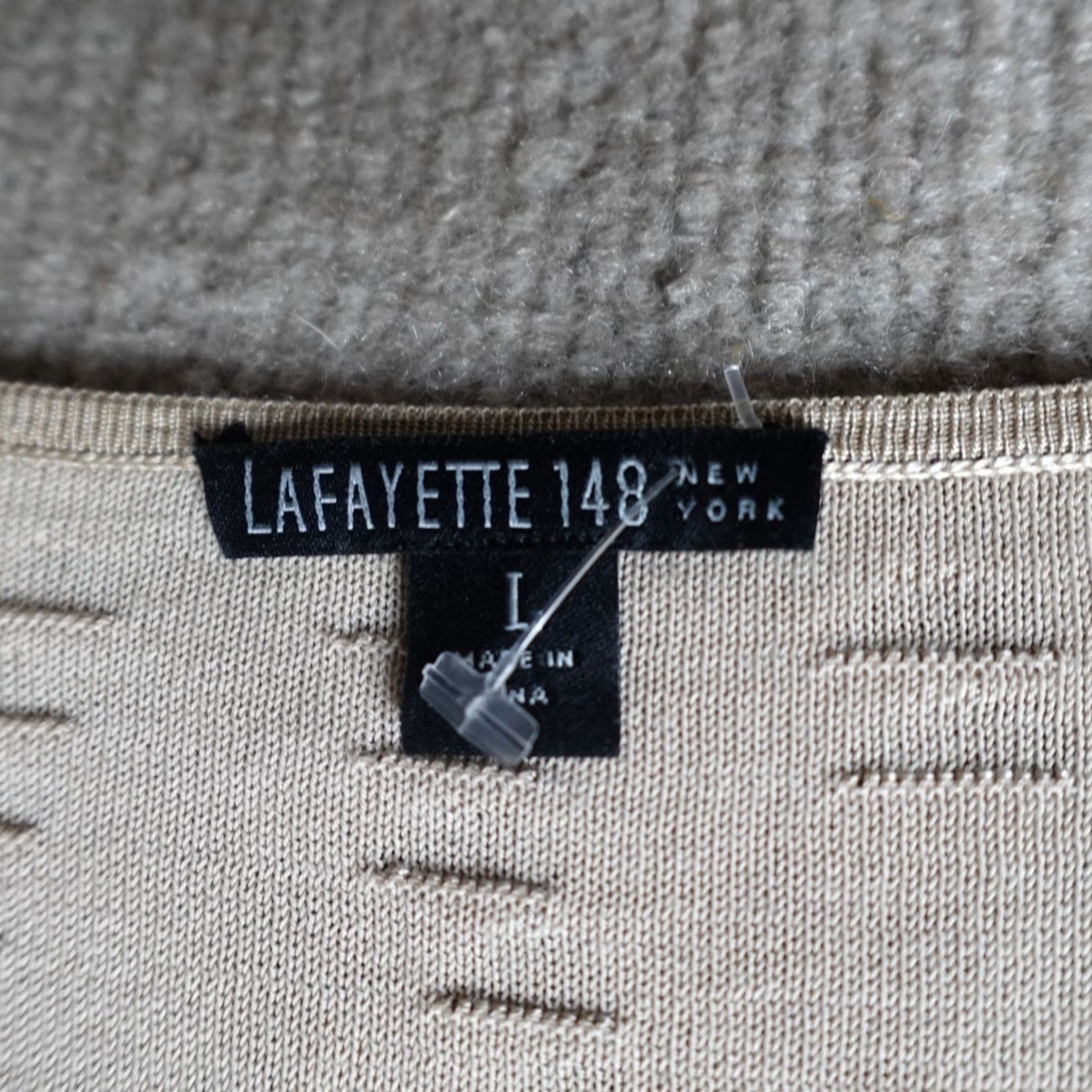 Vintage Lafayette 148 New York Womens Sweater Cardigan Beige Solid Silk Blend Large L Regular Long Sleeve Womens Size L / US 10 / IT 46 - 2 Thumbnail