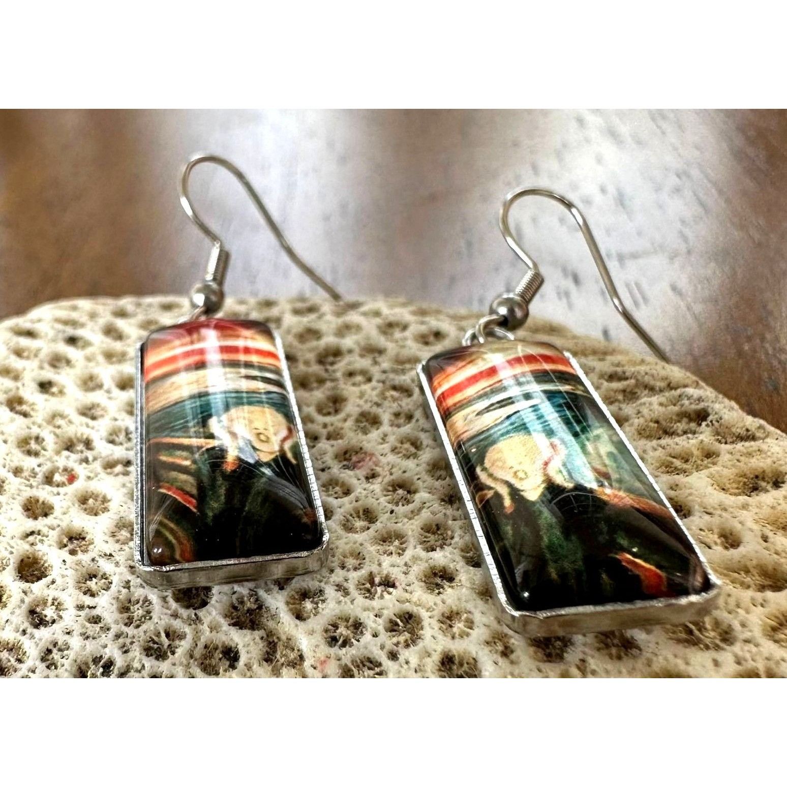 Handmade New The Scream Earrings Dangle Art to Wear Abstract Edward M Size ONE SIZE - 5 Thumbnail