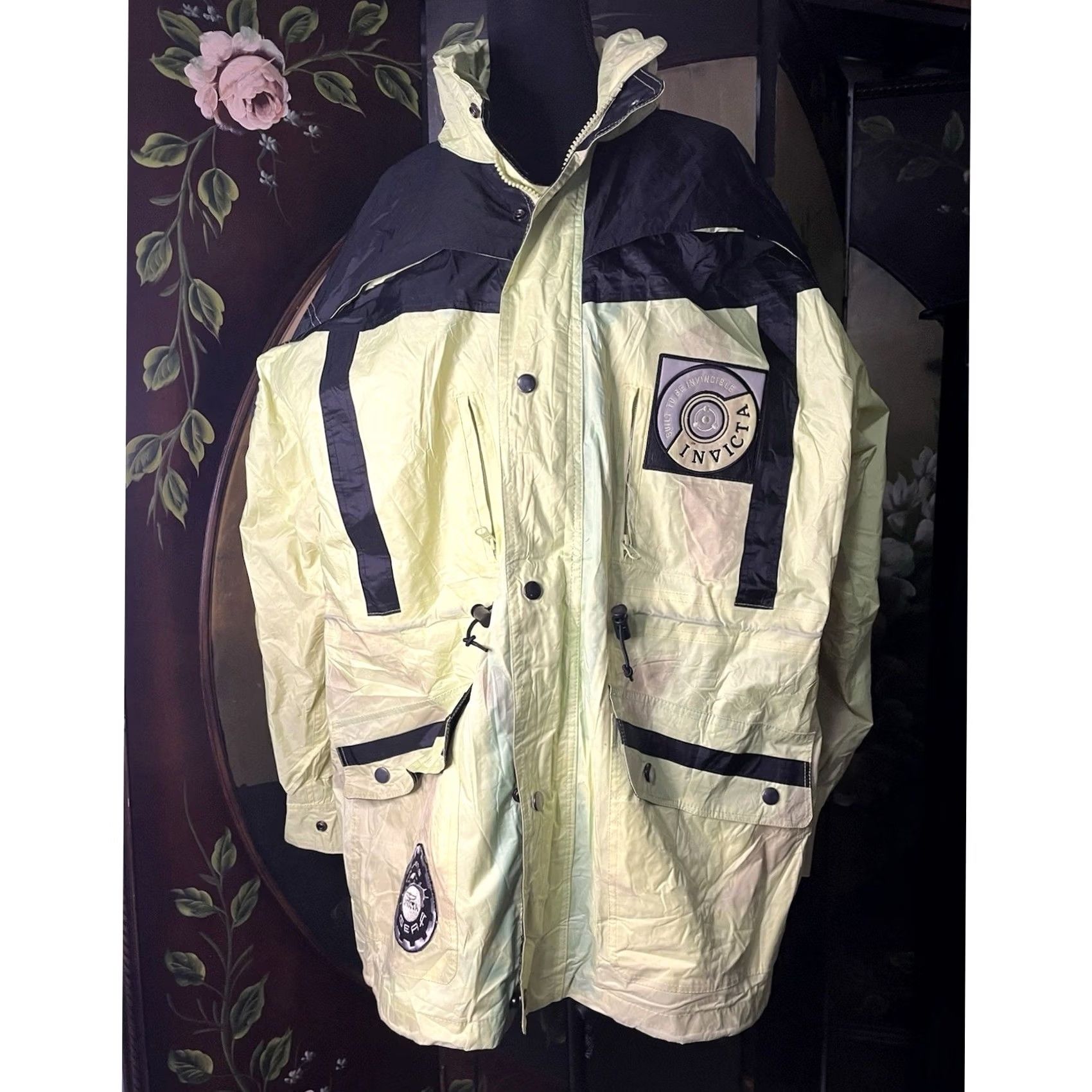 Invicta Invicta Yellow Black Hooded Jacket Unisex Size L Size US L / EU 52-54 / 3 - 2 Thumbnail