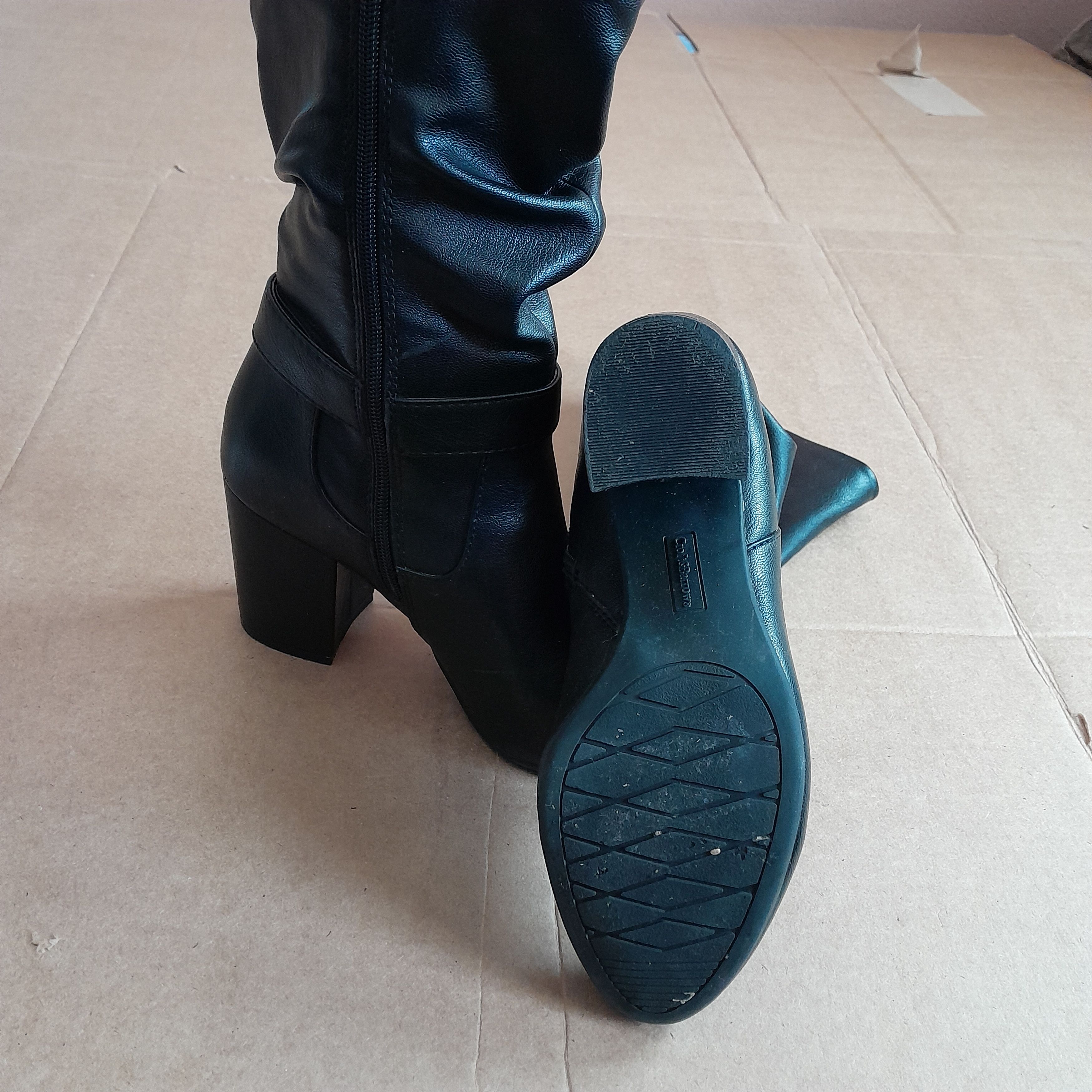 Kohl's Kohls Boots Black Faux Leather Mid-Calf Size 8.5M Size US 8.5 / IT 38.5 - 6 Thumbnail
