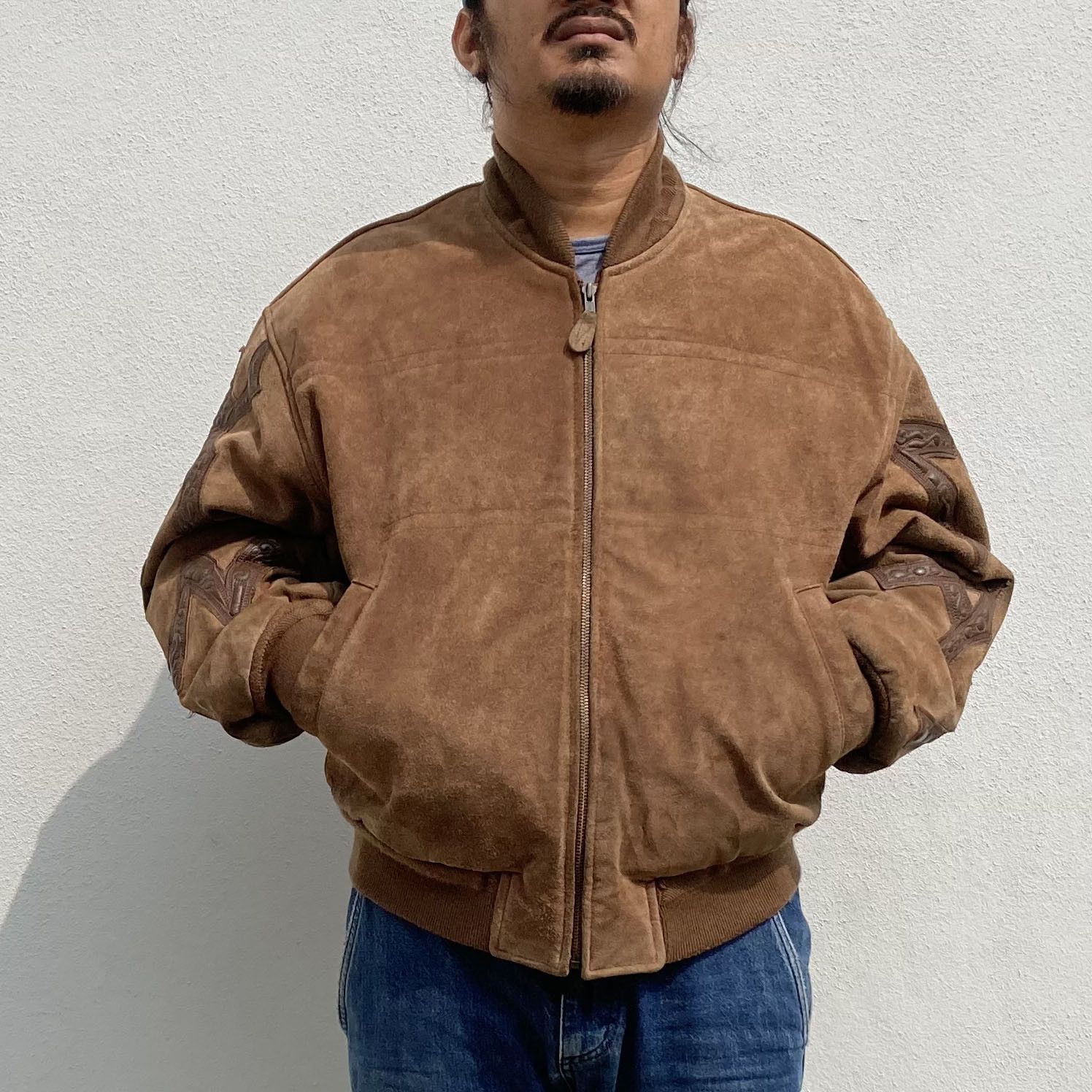 Designer × Kansai Yamamoto Kansai MAN Yutaka Nishimura Suede Leather Bomber Jacket Size US M / EU 48-50 / 2 - 2 Thumbnail