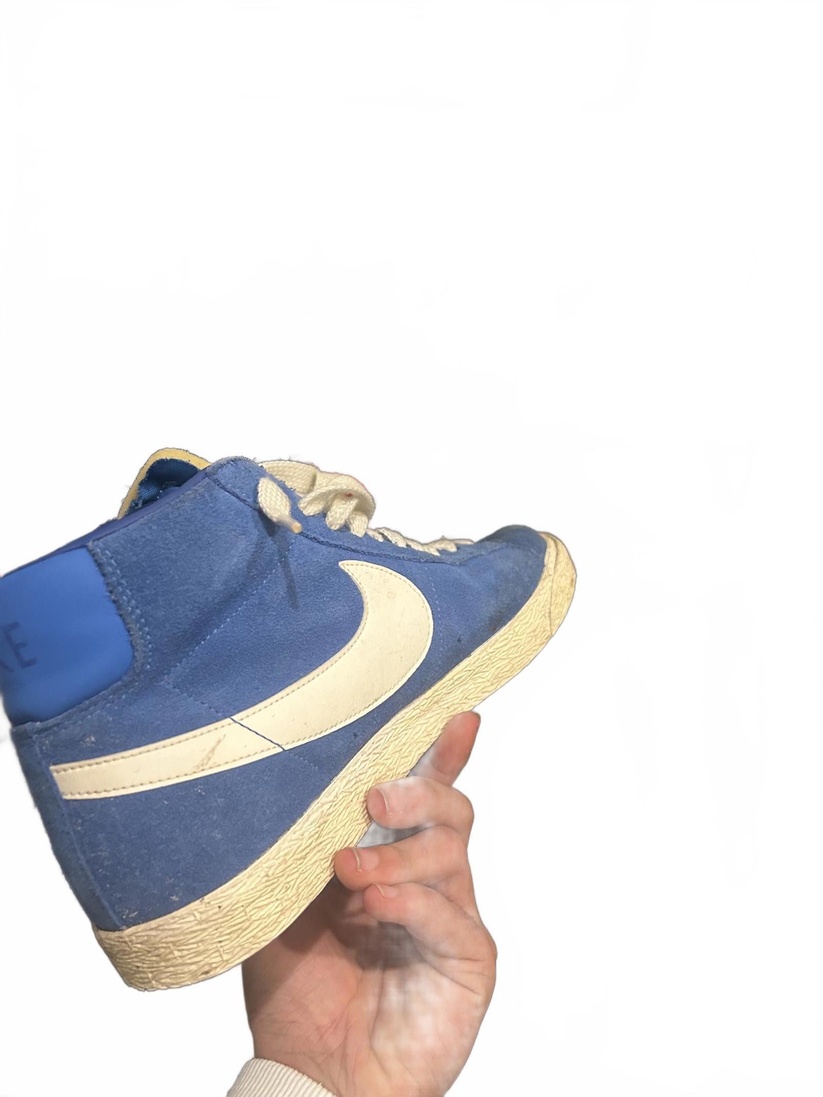 Nike Vintage Nike Blazer High-Top Sneakers - Blue & Cream Size US 7 / EU 40 - 9 Thumbnail