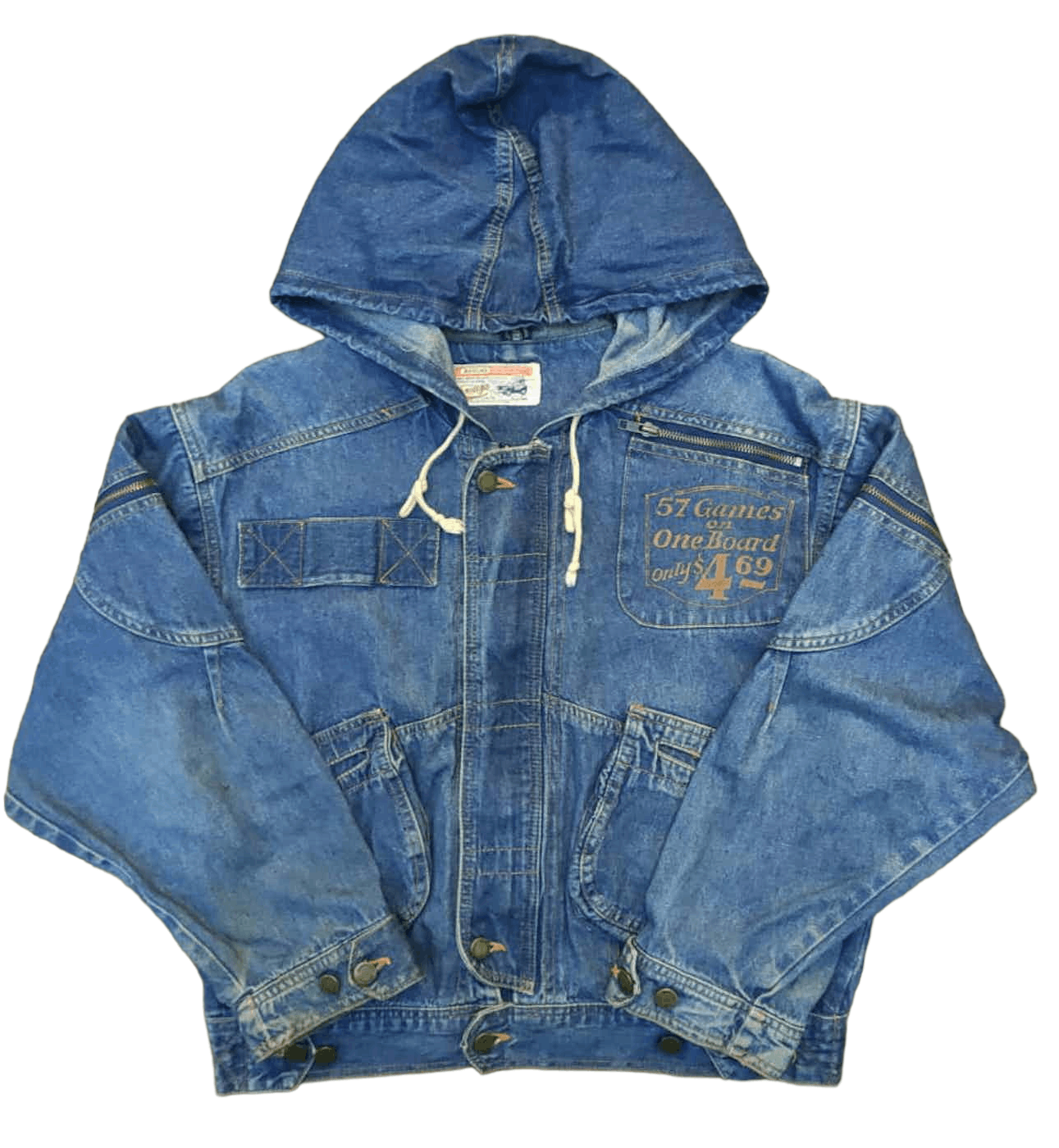 Vintage Vintage Denim Hoodie Jacket Size M / US 6-8 / IT 42-44 - 1 Thumbnail