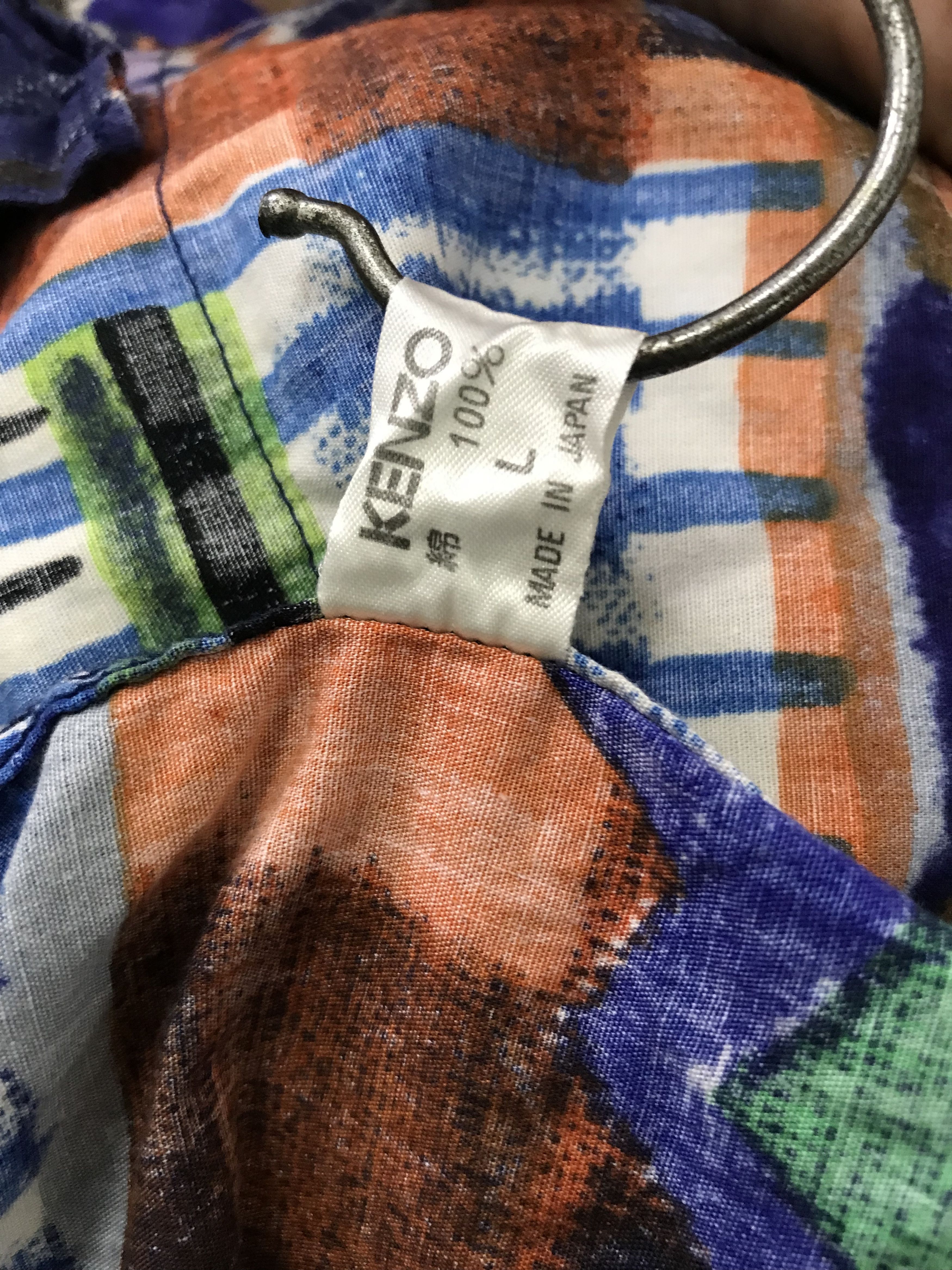 Japanese Brand × Kenzo × Vintage Vintage Kenzo Art Multicolour Button Shirt Size US L / EU 52-54 / 3 - 5 Thumbnail
