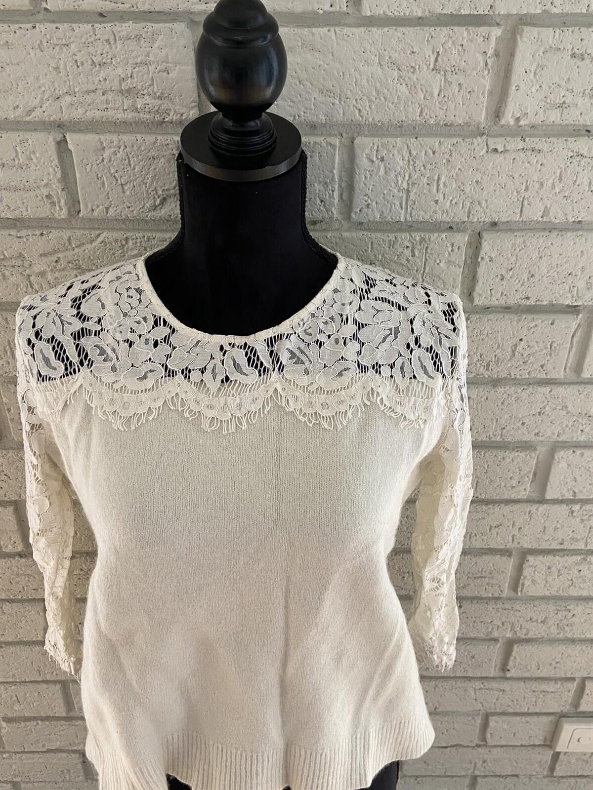 Other Stella Forest Paris Lace Knit Blouse Top Jumper-Sz T2/S (2) Size S / US 4 / IT 40 - 2 Thumbnail