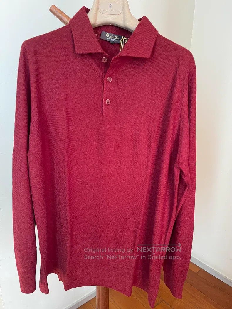 Loro Piana Loro Piana Baby Cashmere Long Sleeve Polo Shirt, Knitwear Size US XL / EU 56 / 4 - 1 Thumbnail