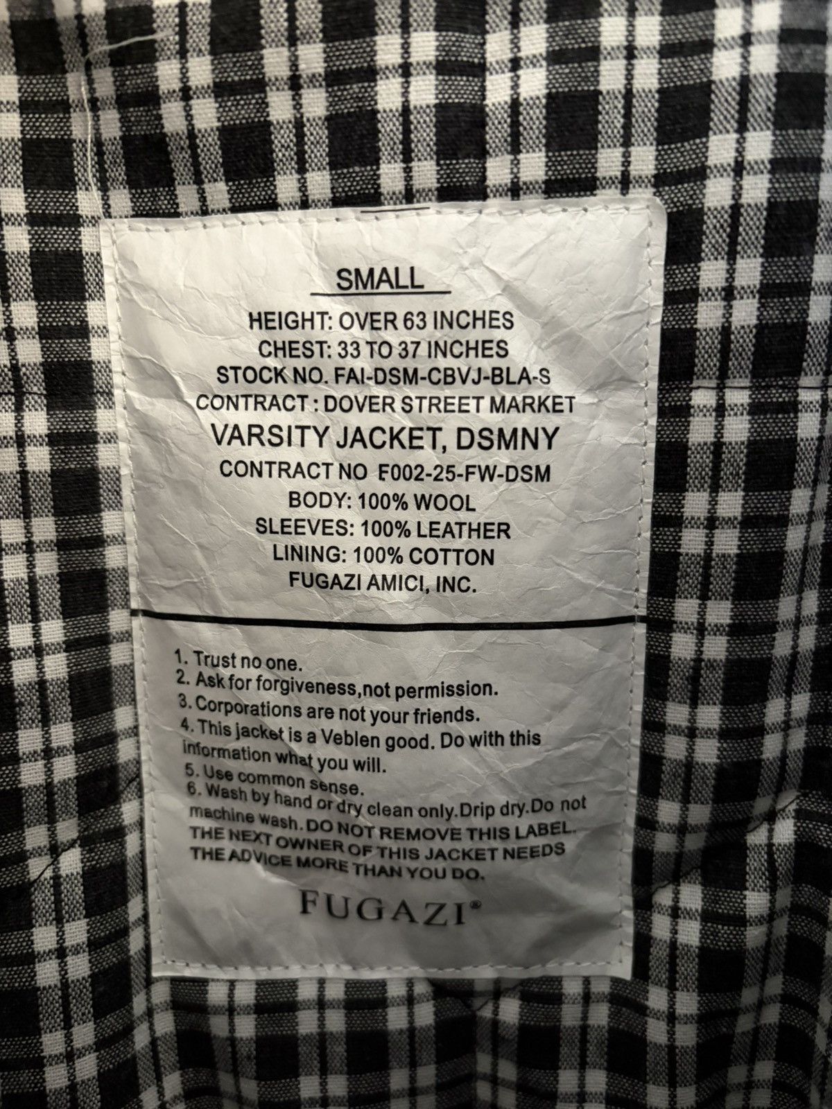 Fugazi Fugazi Dover Street Market Reversible Varsity Jacket Size US S / EU 44-46 / 1 - 3 Thumbnail
