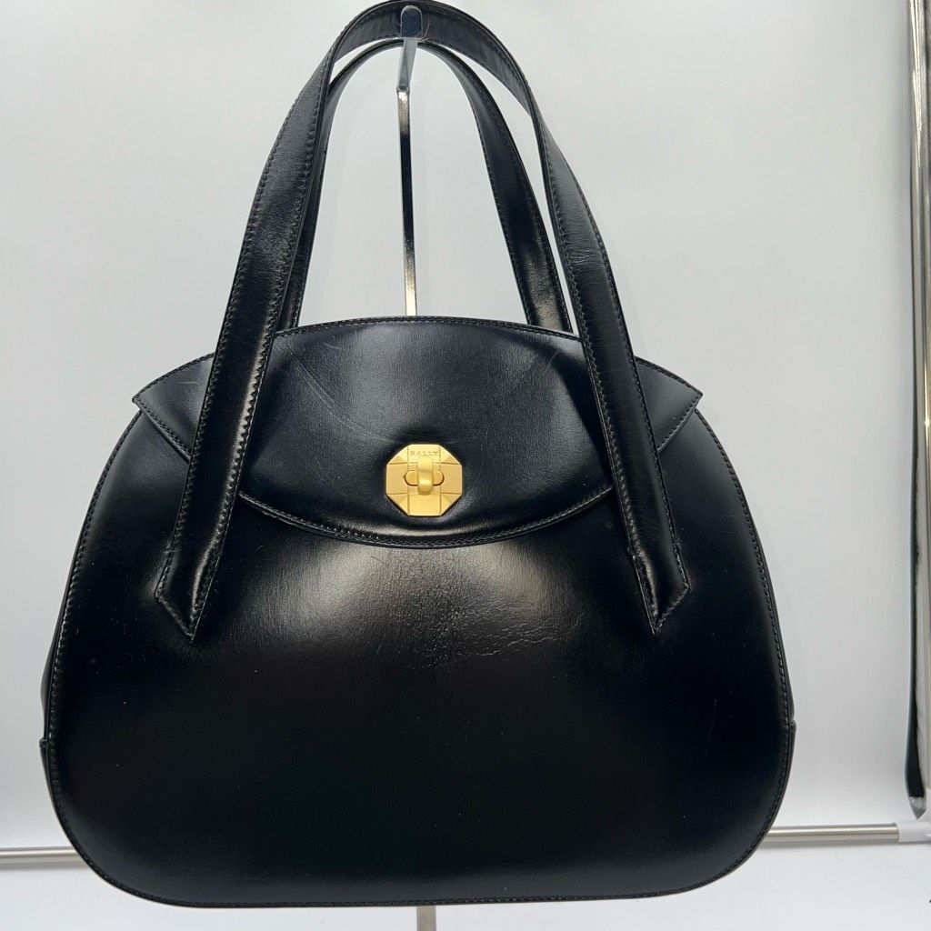 Bally Bally Vintage Structured Lambskin Bag with Brushed Gold Turn Lock Closure Size ONE SIZE - 2 Thumbnail