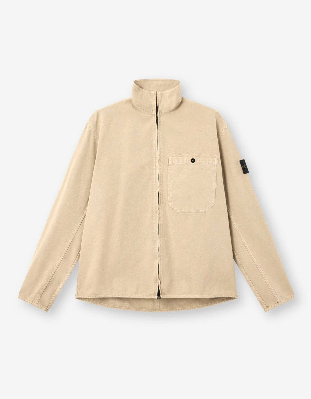Stone Island Stone Island Beige 'Old' Effect Overshirt Size US L / EU 52-54 / 3 - 1 Thumbnail