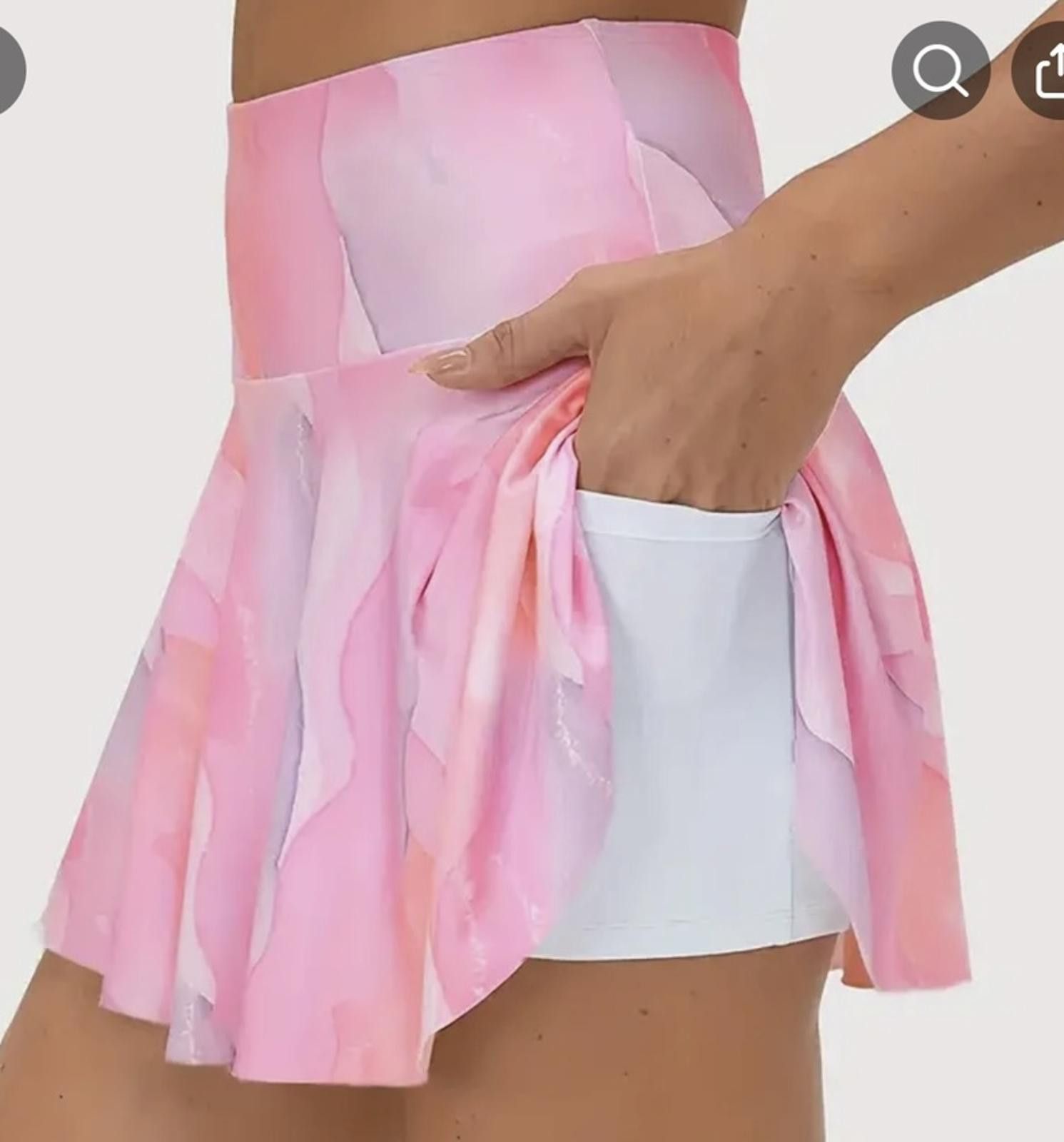 Designer Vibrant Pink Athletic Skirt with Built-in Shorts Size 42" / US 20 - 1 Thumbnail