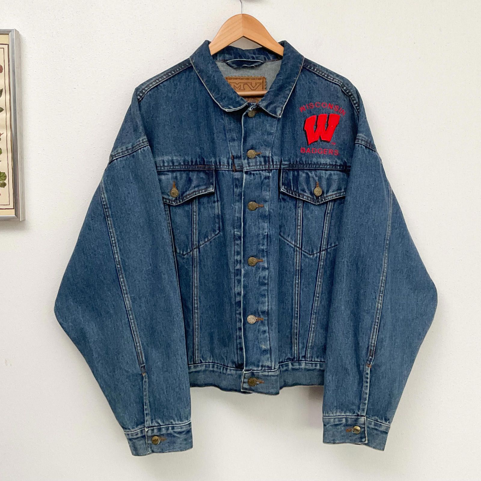 Vintage RARE VTG 90's UW Wisconsin denim jean jacket XL unisex Size US XL / EU 56 / 4 - 2 Thumbnail
